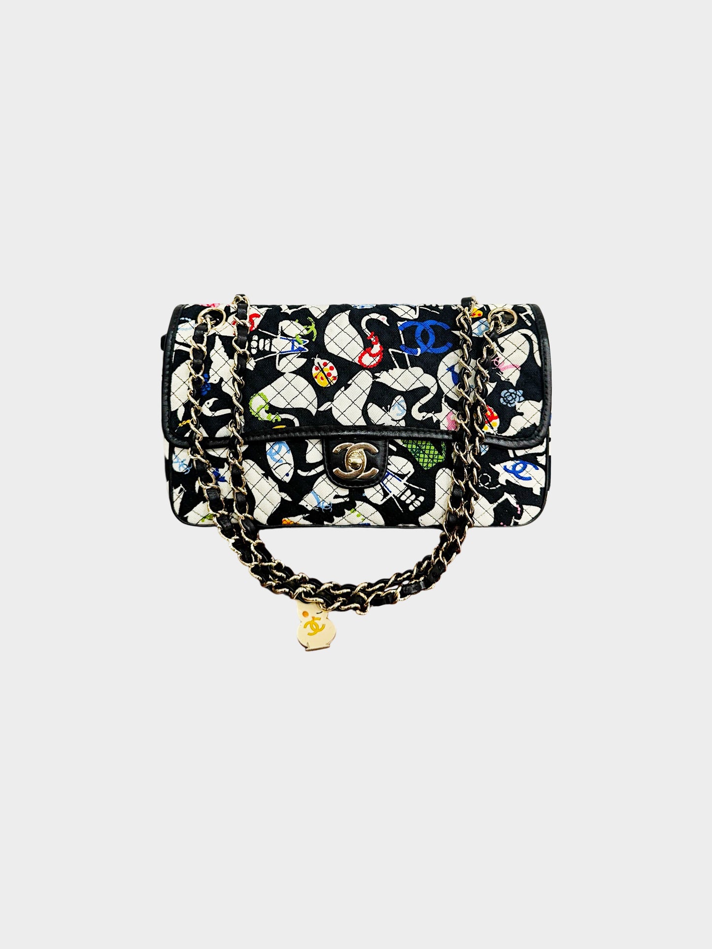 Chanel SS 2007 CC Animal Print Canvas Flap Bag