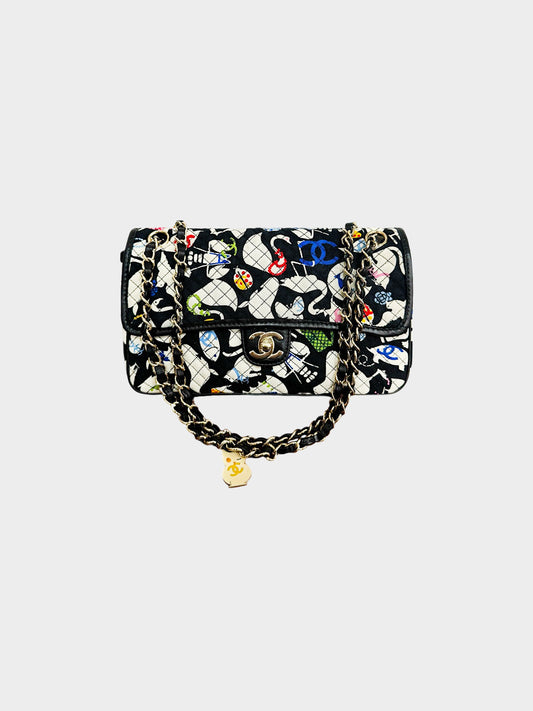 Chanel SS 2007 CC Animal Print Canvas Flap Bag