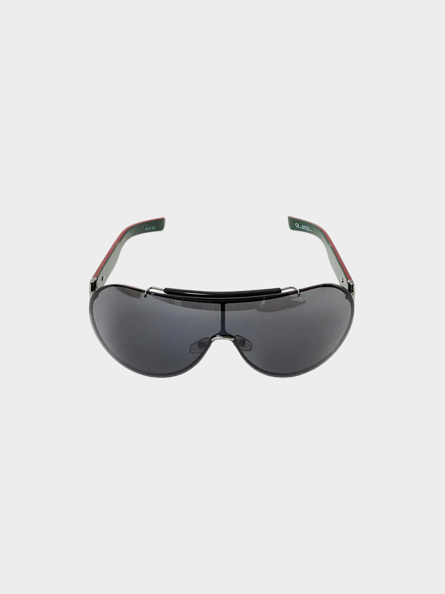 Gucci 2000s Black Web Shield Sunglasses