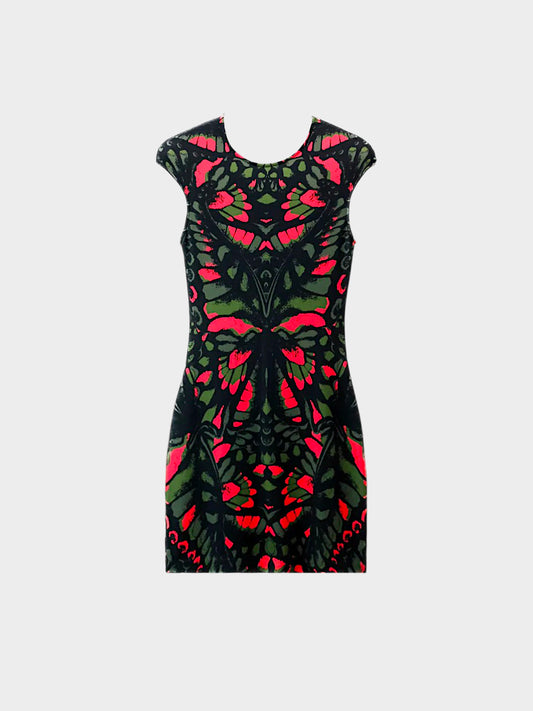Alexander McQueen SS 2013 Stretch Jersey Butterfly Print Bodycon Dress