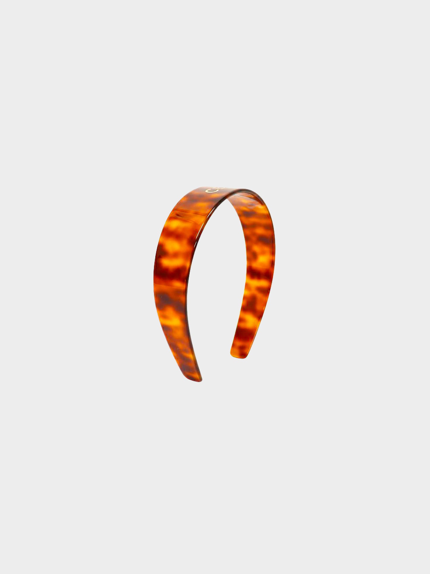 Celine 2020s Tortoiseshell Acetate Logo Headband