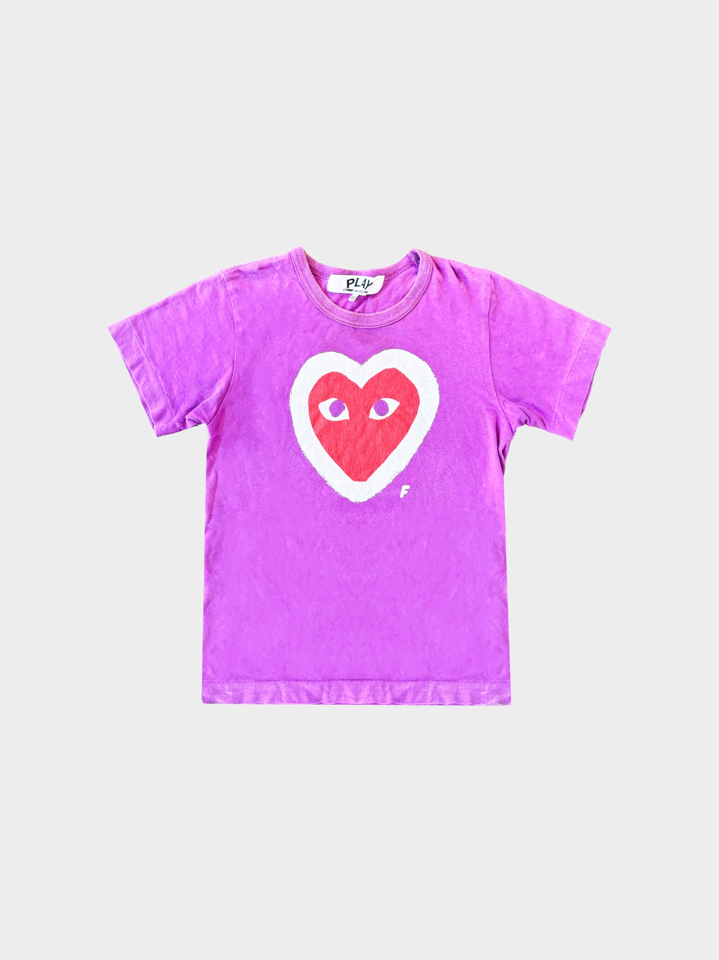 Comme des Garçons Play 2010s Purple Logo Print T-shirt