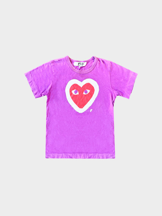 Comme des Garçons Play 2010s Purple Logo Print T-shirt