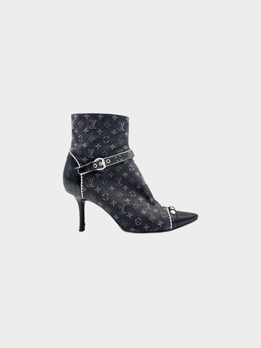 Louis Vuitton 2007 Mini Lin Canvas Raquel Ankle Boots
