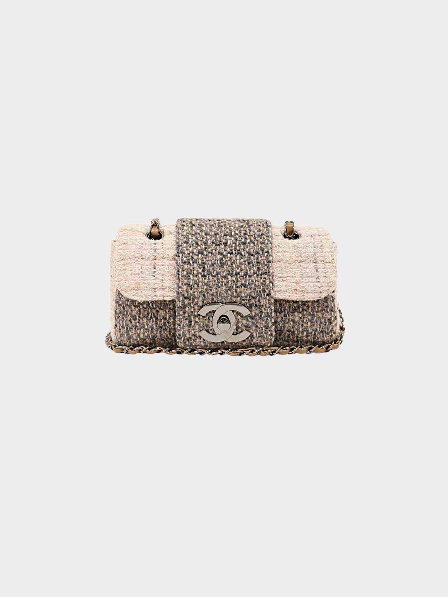 Chanel 2005 Pink and Grey Fantasy Tweed Flap Bag