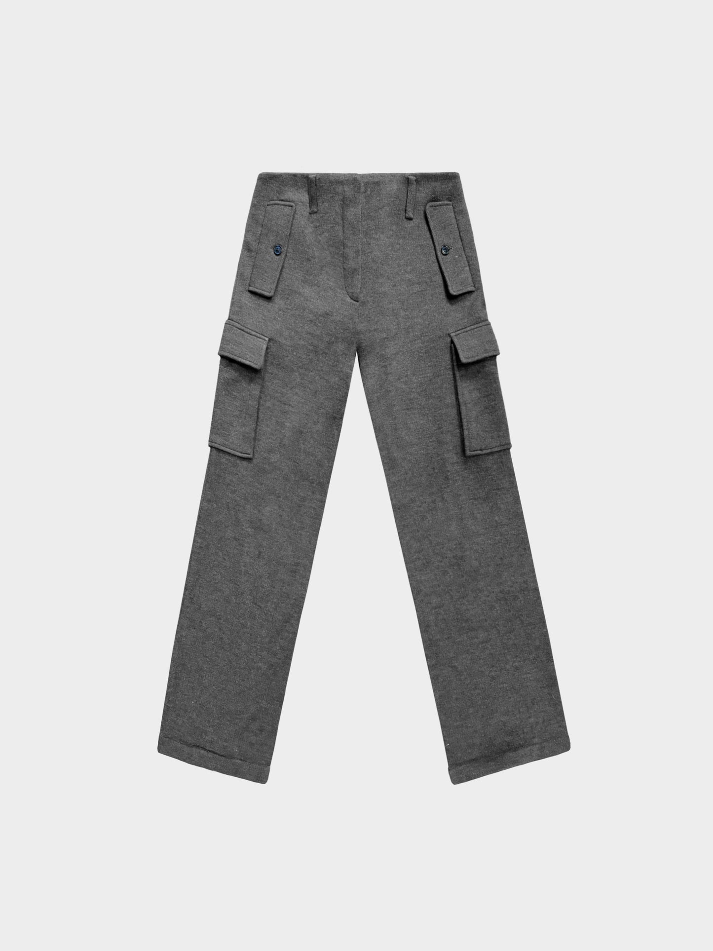 Prada 2010s Grey Wool Cargo Pants