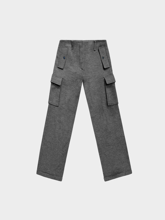Prada 2010s Grey Wool Cargo Pants