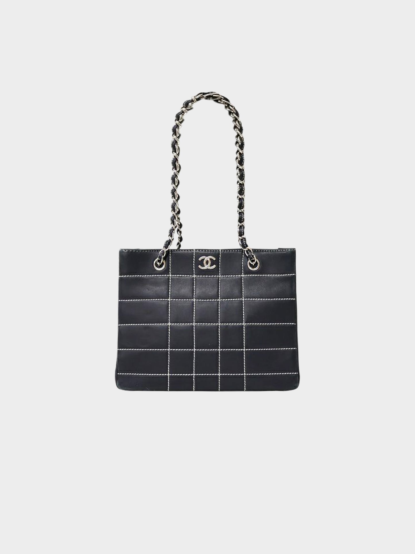 Chanel 2001-2002 Black Leather Wild Stitch Tote Bag