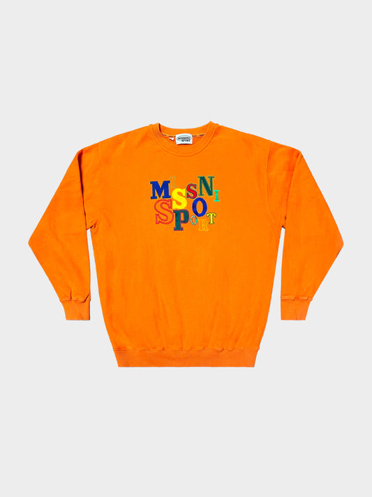 Missoni Sport 1990s Orange Embroidered Logo Sweater