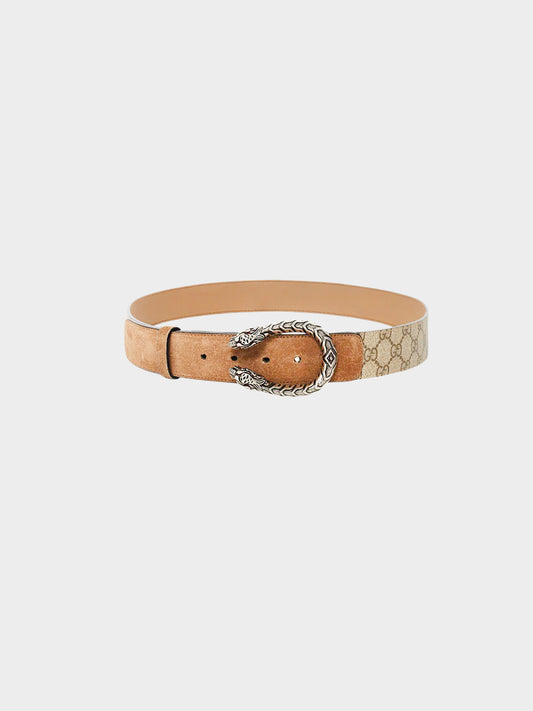 Gucci 2010s Beige GG Supreme Monogram Dionysus Belt