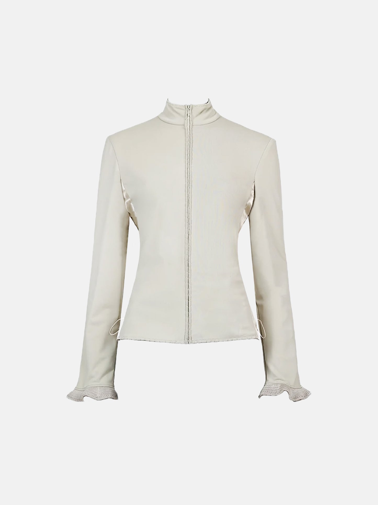 Miu Miu FW 1999 Beige Neoprene and Silk Jacket