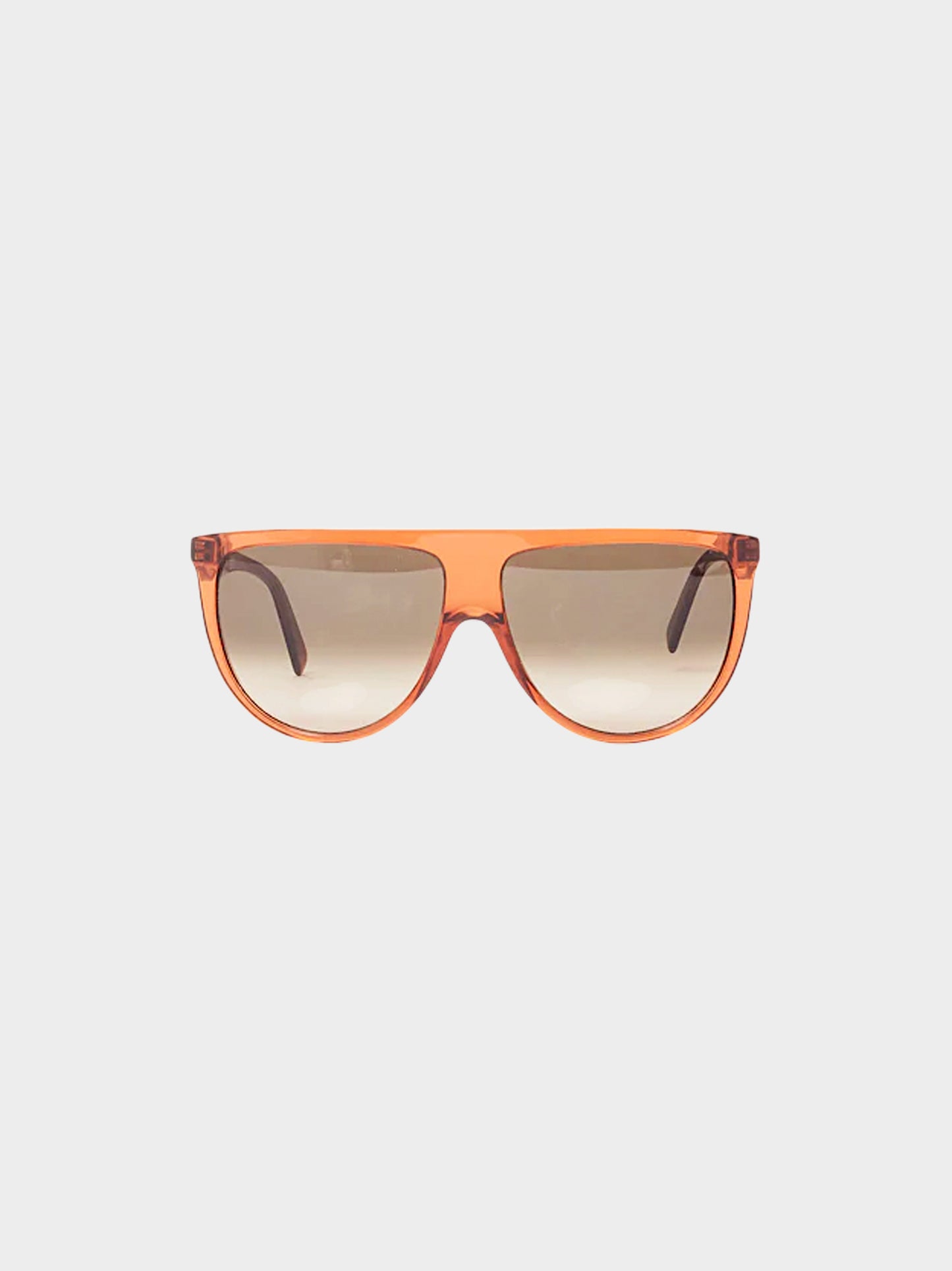 Celine 2010s Orange Flat Top Round Sunglasses