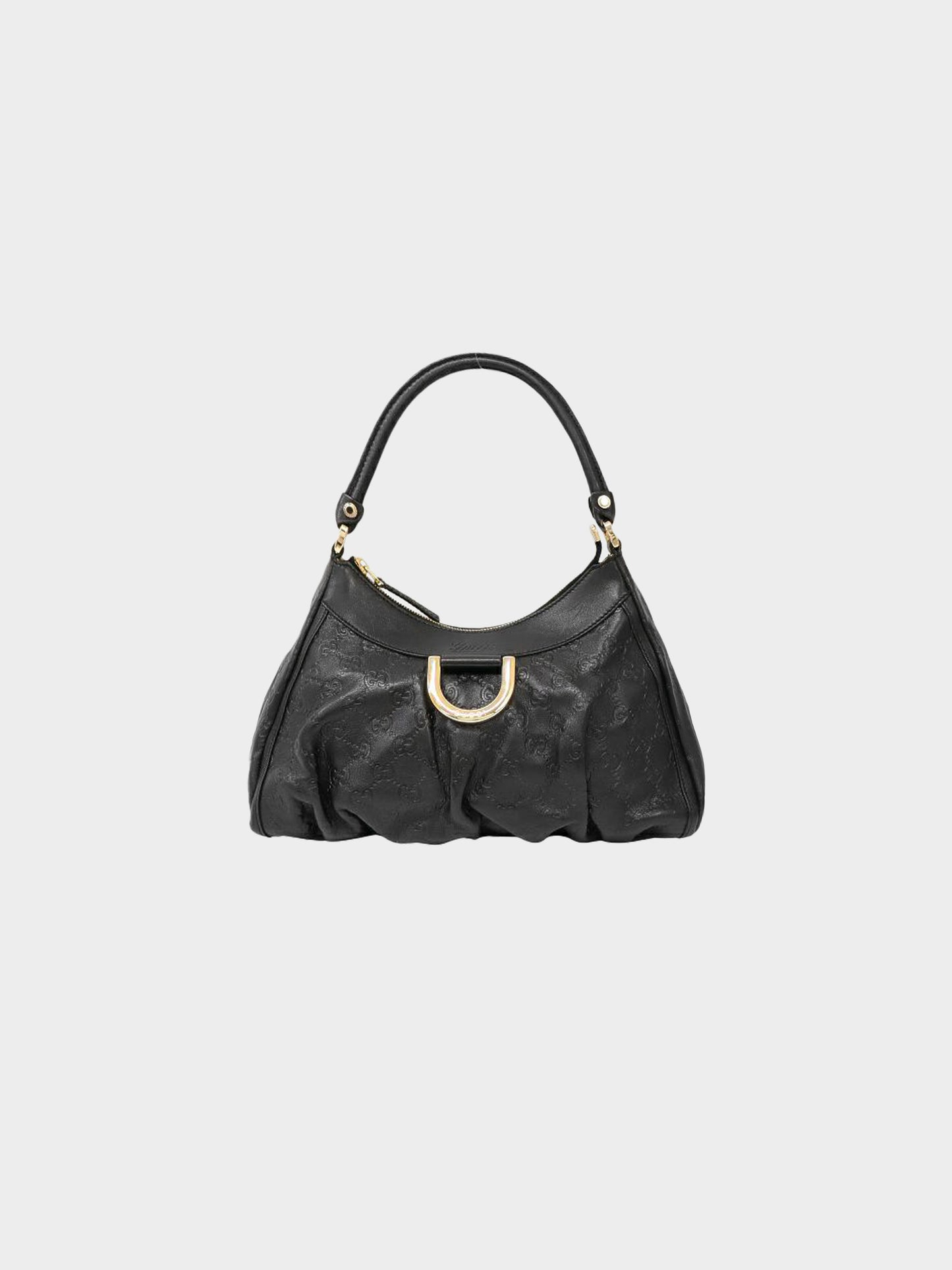 Gucci 2000s Black Guccisima Leather D-ring Bag