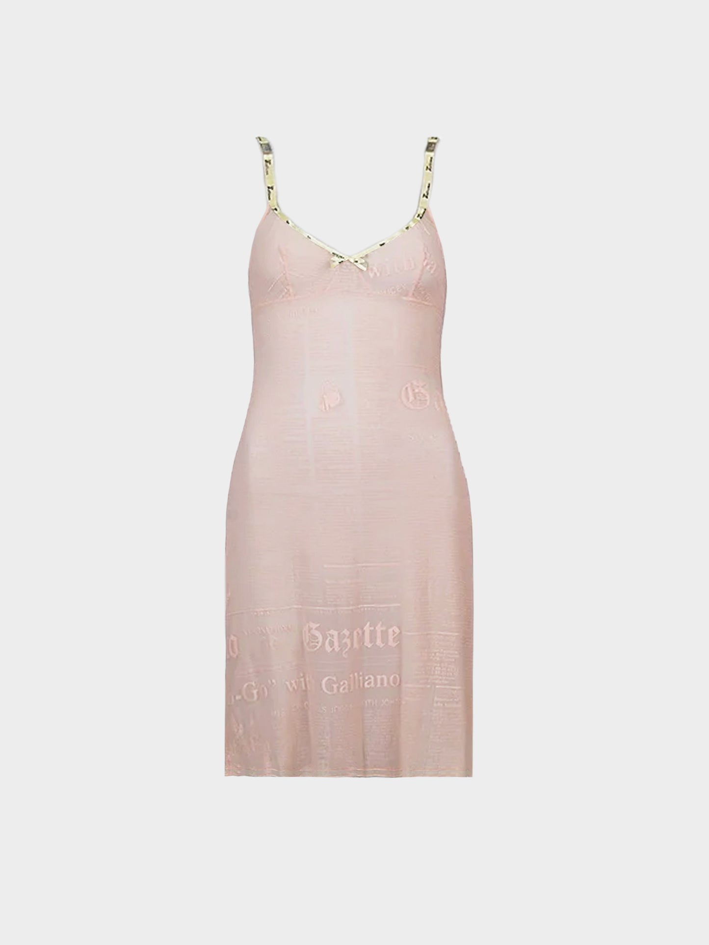 John Galliano 2000s Rare Pink Sheer Gazette Lingerie Dress