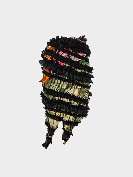 Comme des Garçons AW 2011 Multi Print Ruffled Trim Gathered Skirt