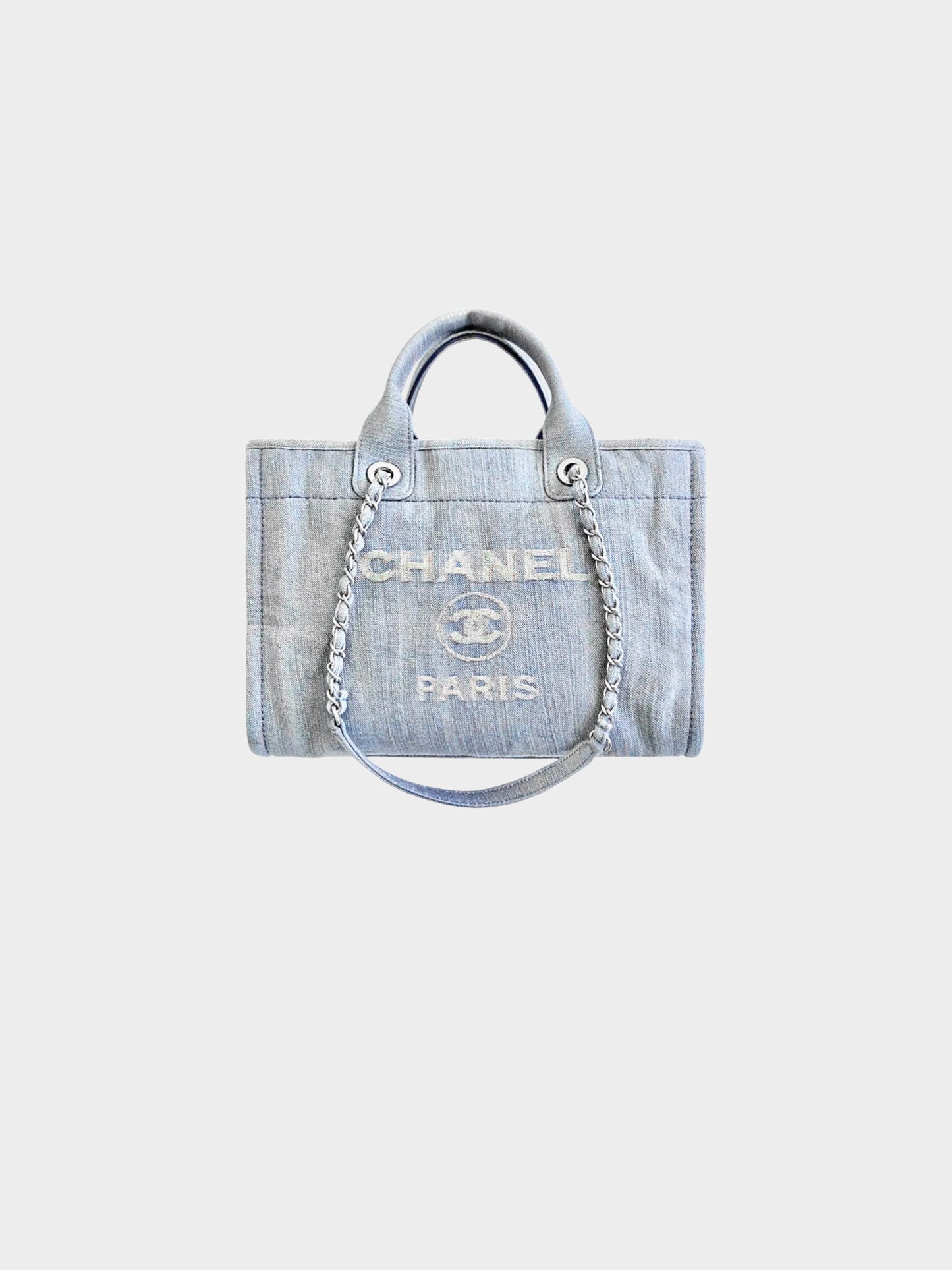 Chanel 2023 Light Denim Small Deauville Tote Bag