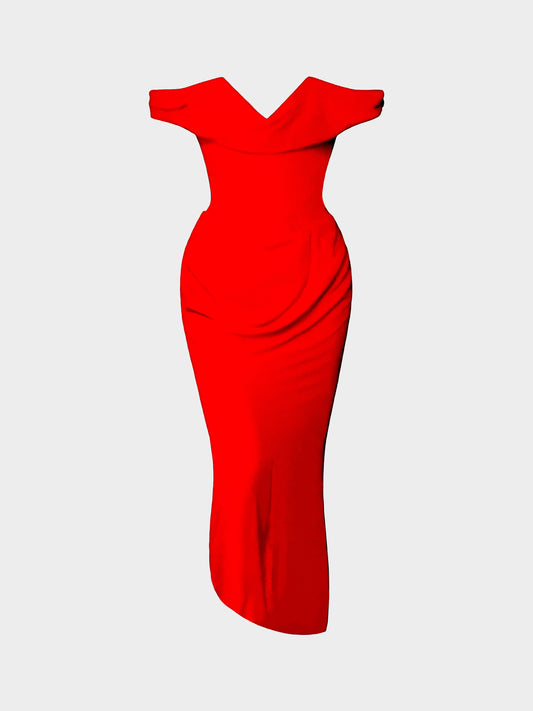 Vivienne Westwood Gold Label 2010s Red Silk Cocotte Dress