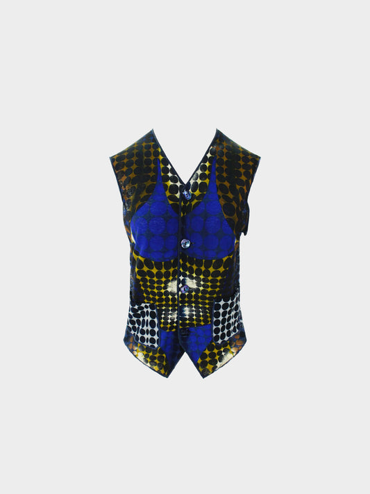 Jean Paul Gaultier AW 1995 Men's Cyber Dots Trompe L’oeil Sheer Vest