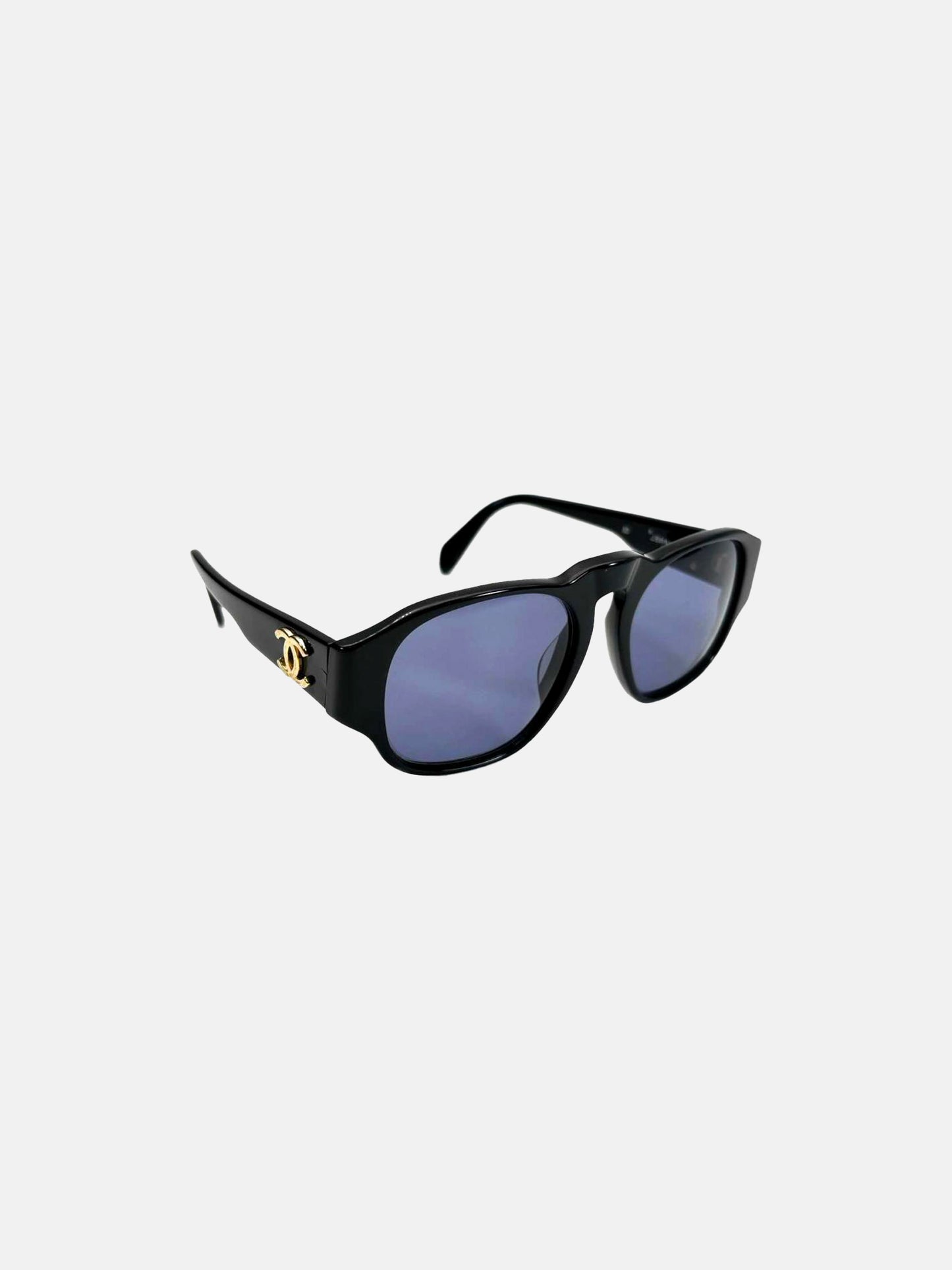 Chanel 2000s Black Square CC Sunglasses