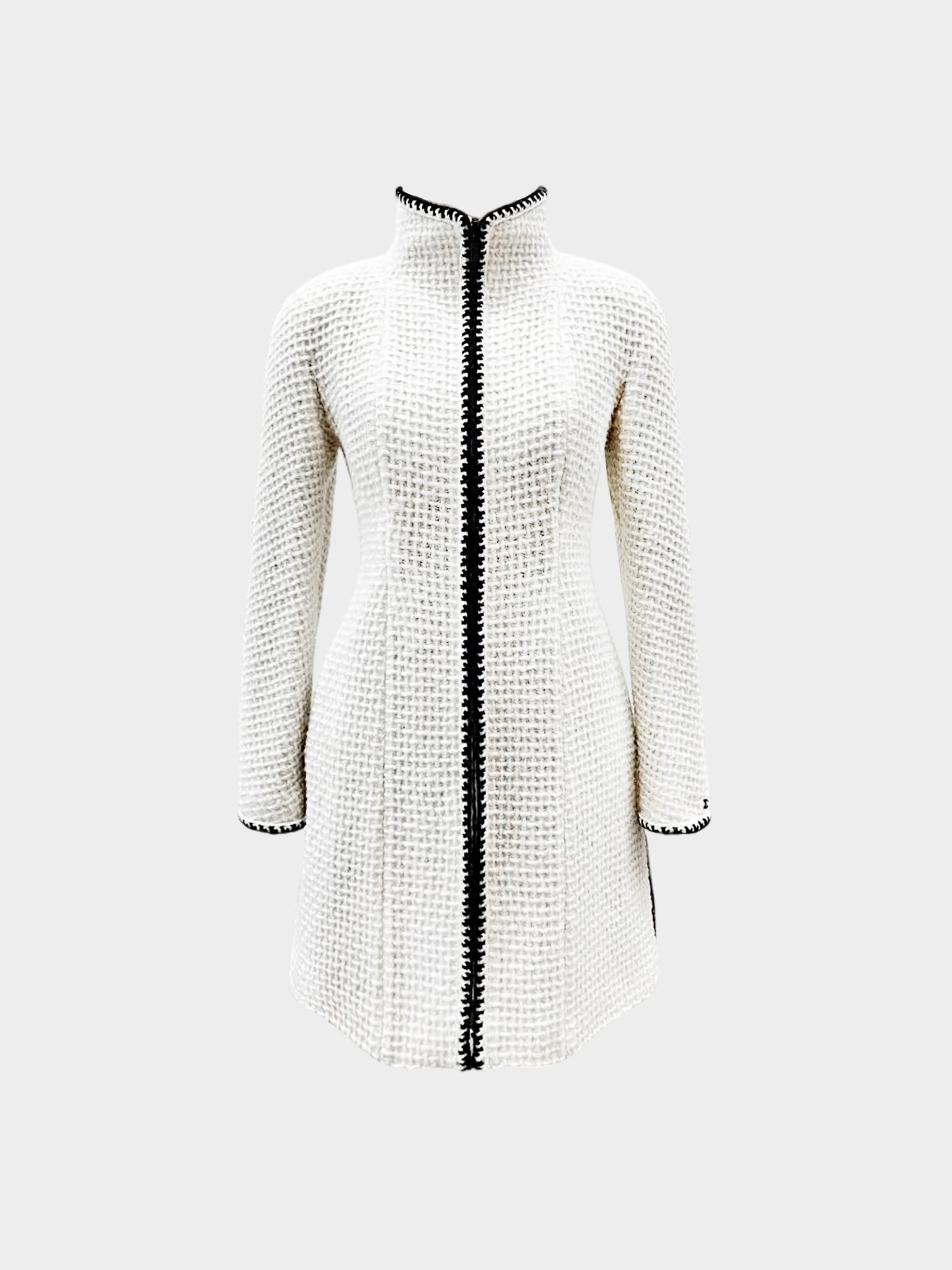 Chanel FW 2000 Cream Wool Tweed Coat