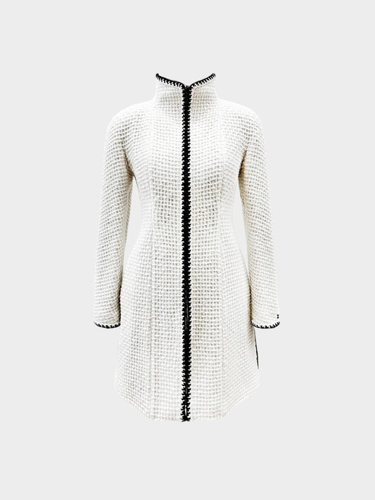 Chanel FW 2000 Cream Wool Tweed Coat
