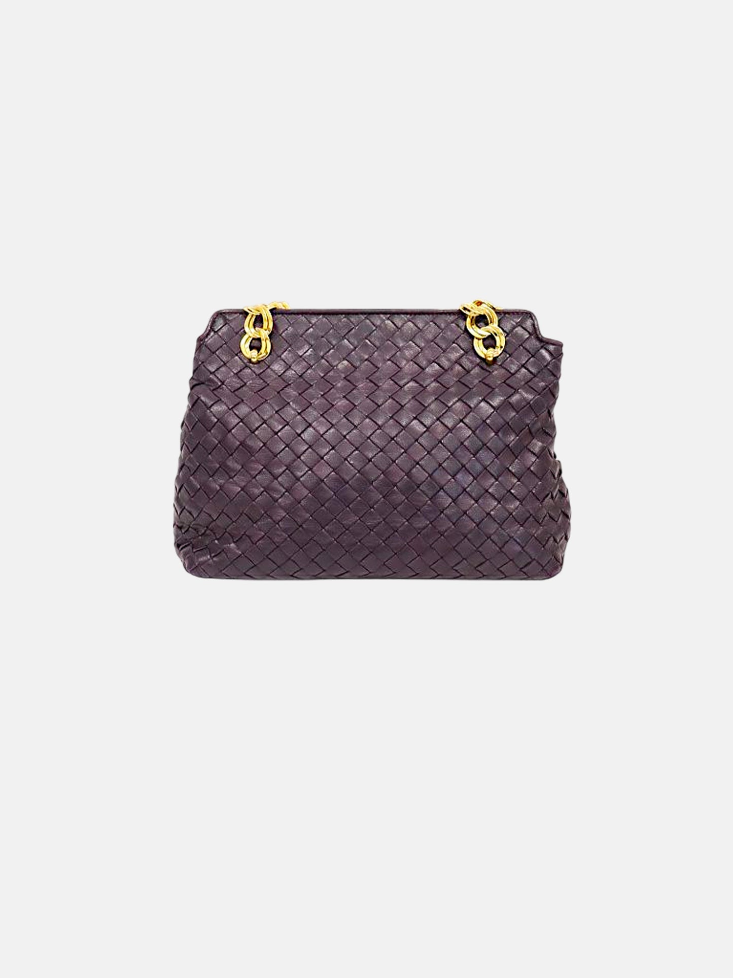 Bottega Veneta 2000s Intercciato Leather Chain Bag