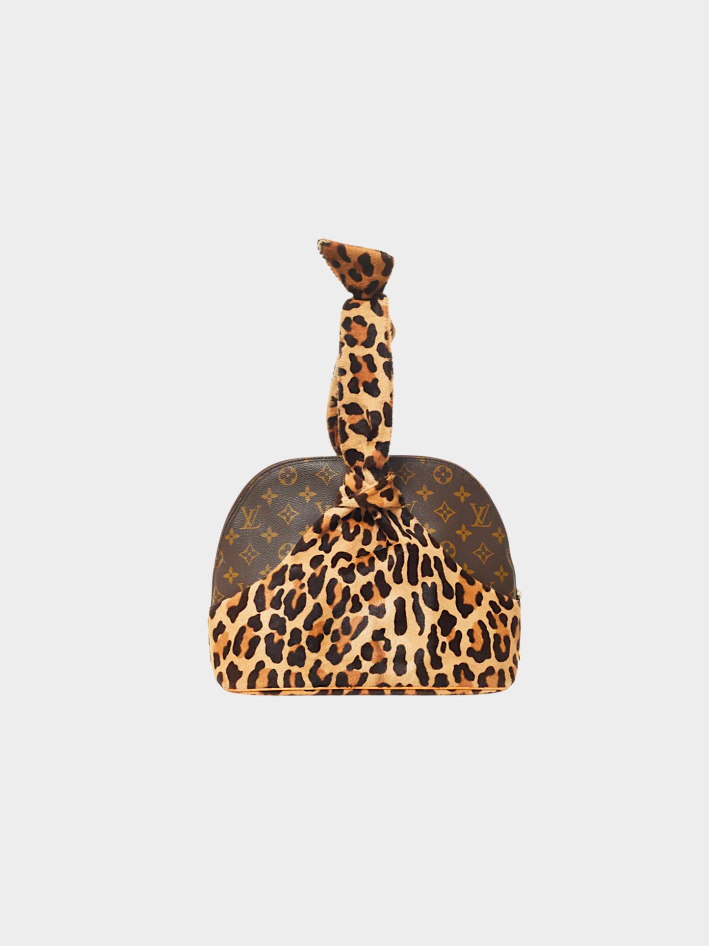 Louis Vuitton x Alaïa 1996 Limited Edition Pony Hair Leopard and Centenaire Monogram Alma Set