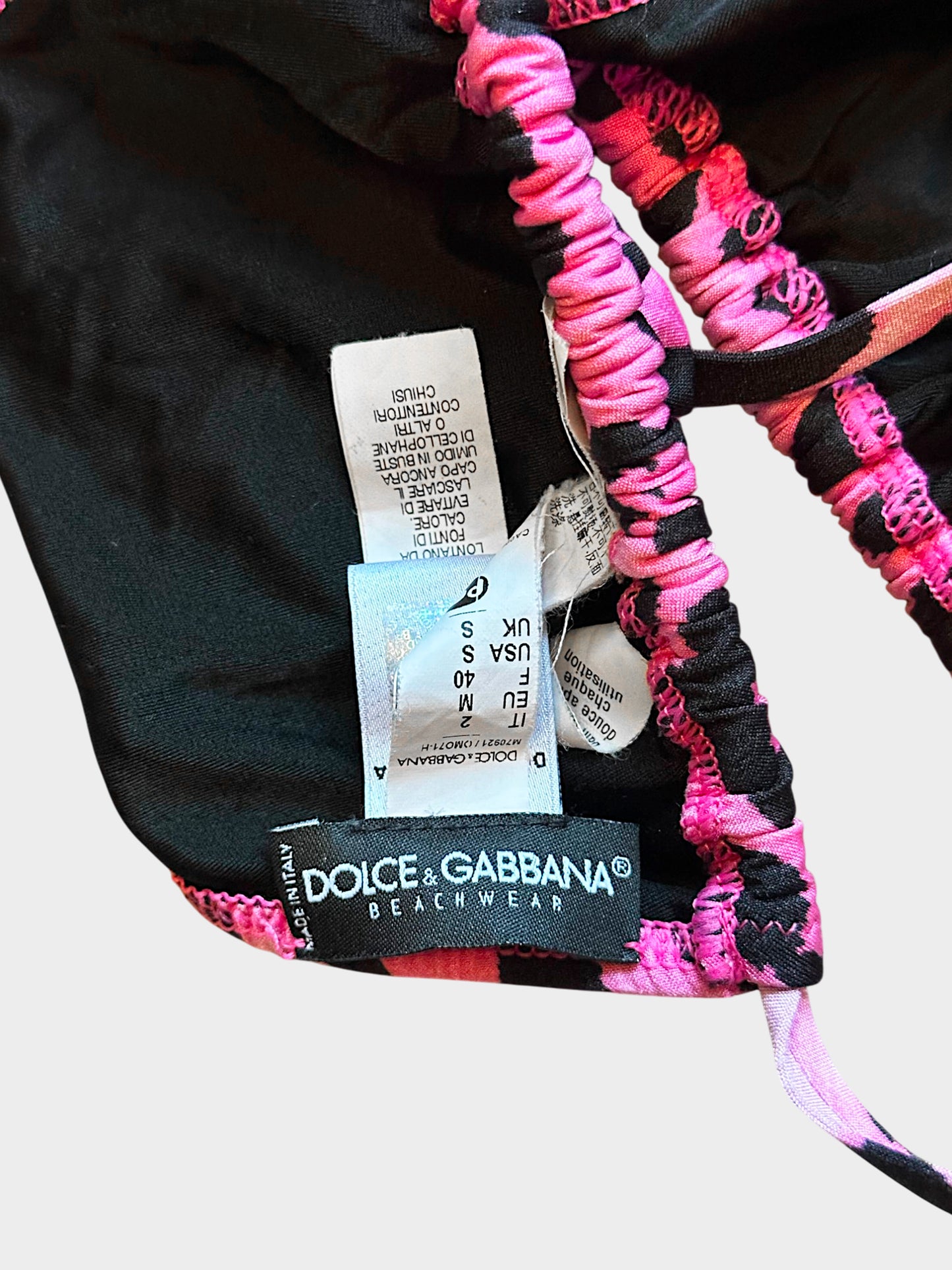 Dolce and Gabbana 2000s Pink Leopard Print Bikini
