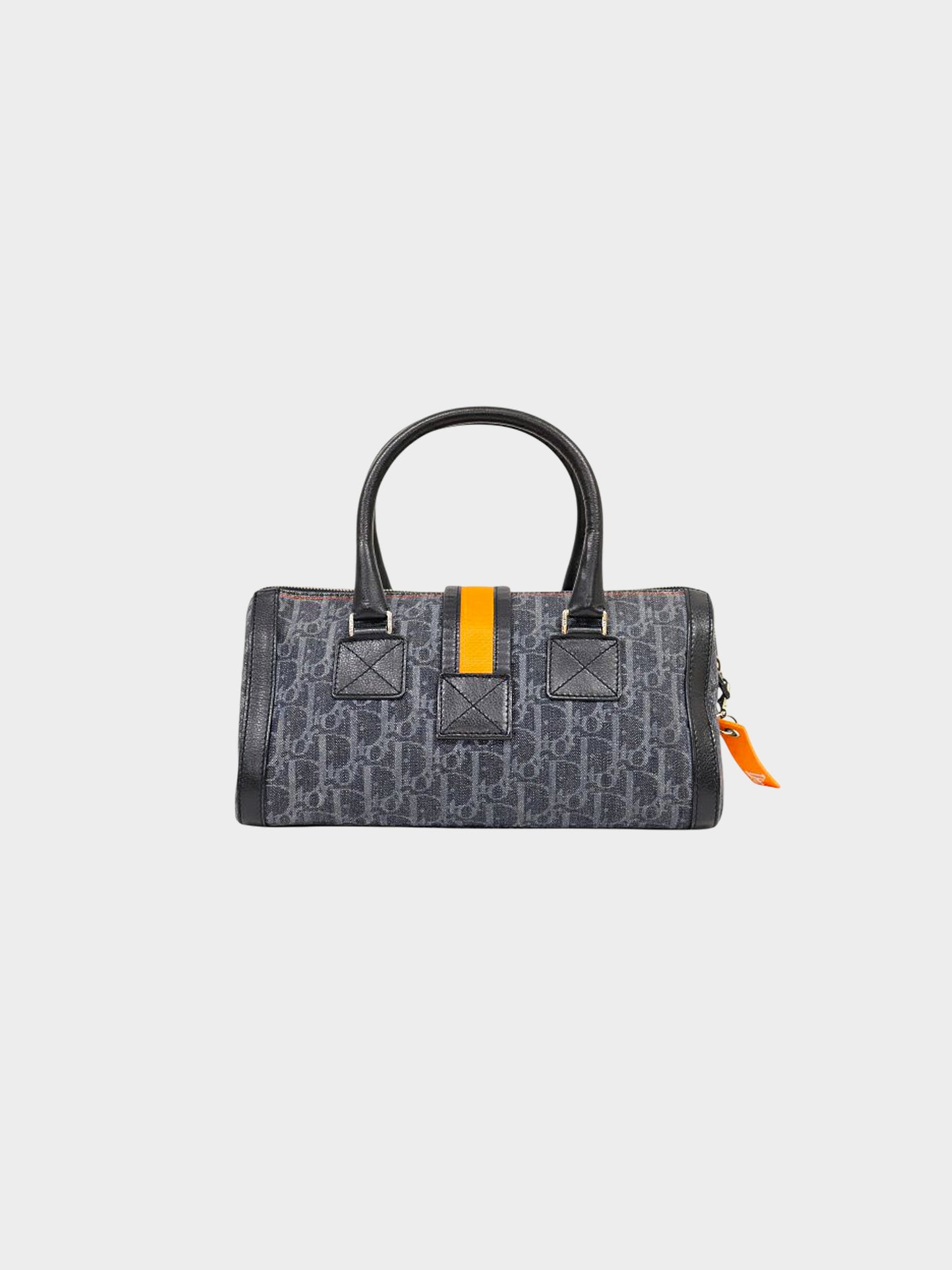 Christian Dior by John Galliano 2005 Flight Line Navy Trotter Canvas Boston Bag