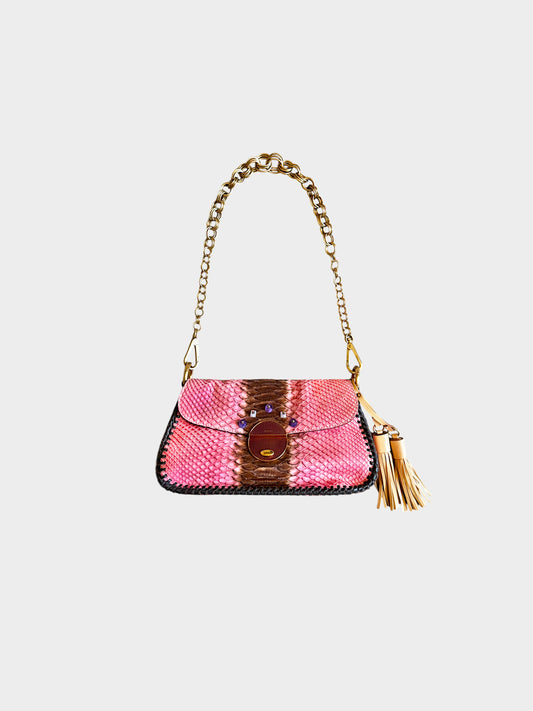 Prada 2004 Pink Python Leather Bag