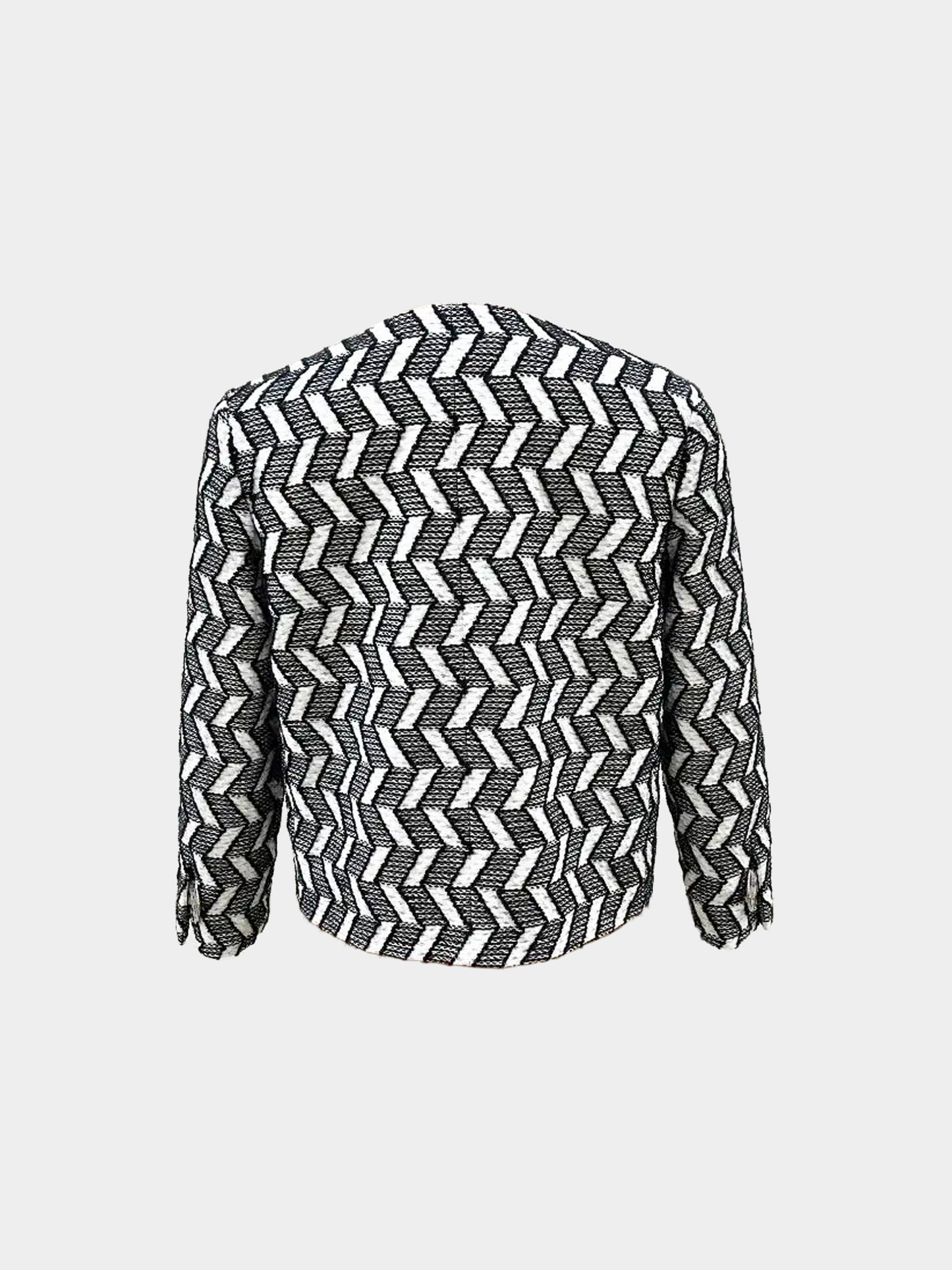 Chanel SS 2016 Chevron Mixed Pattern Tweed Jacket