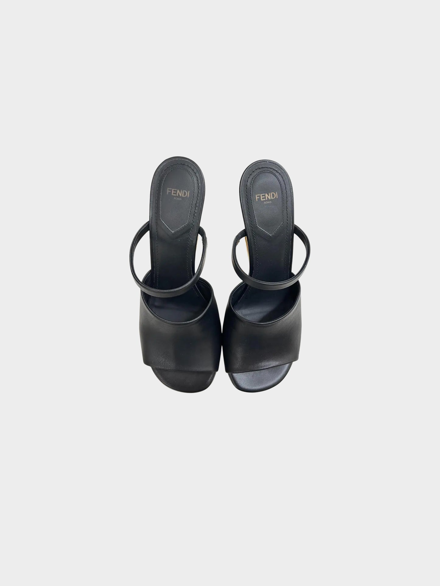 Fendi SS 2020 Black Leather First Mules