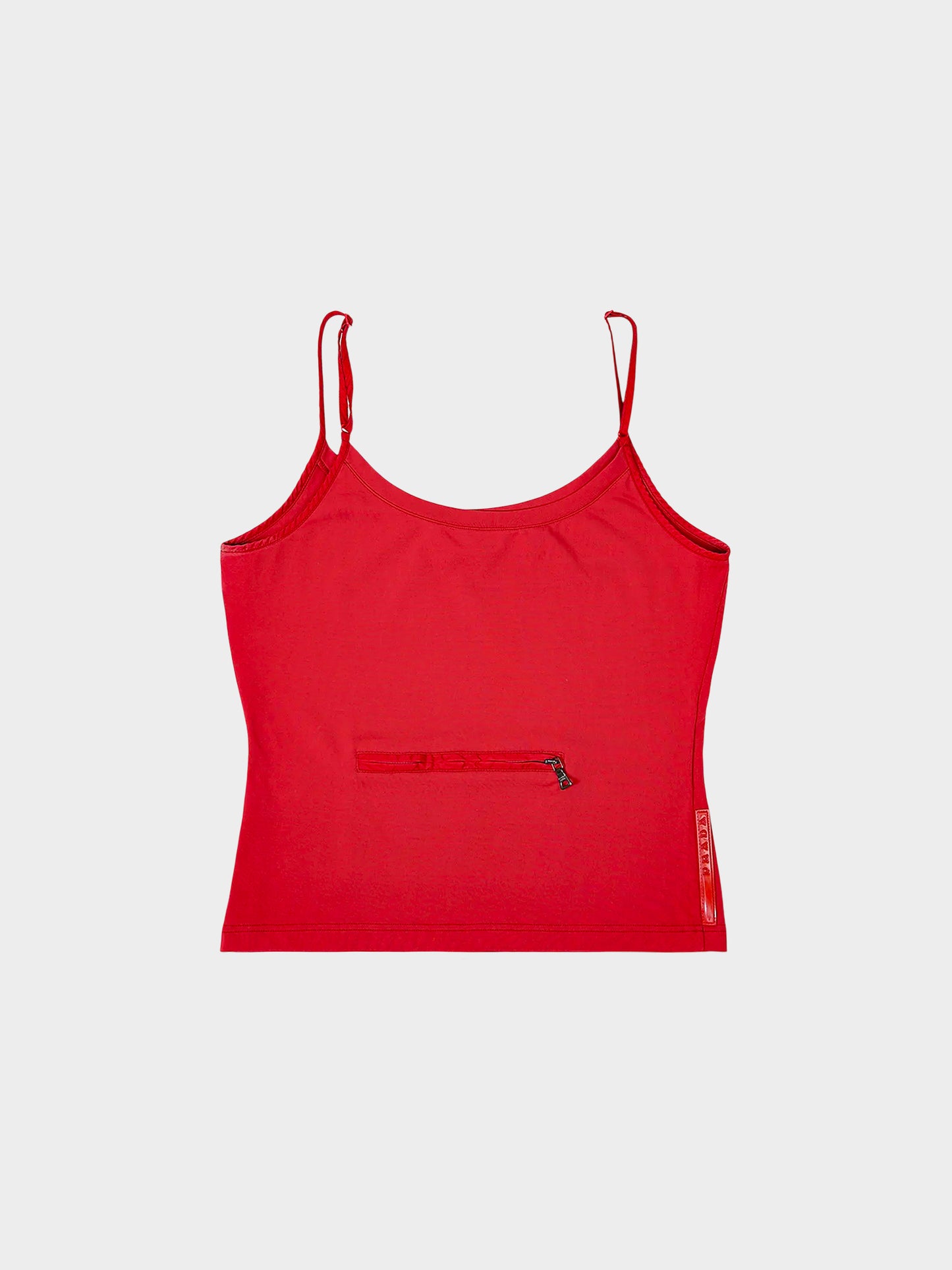 Prada Linea Rossa SS 1999 Red Pocket Tank Top