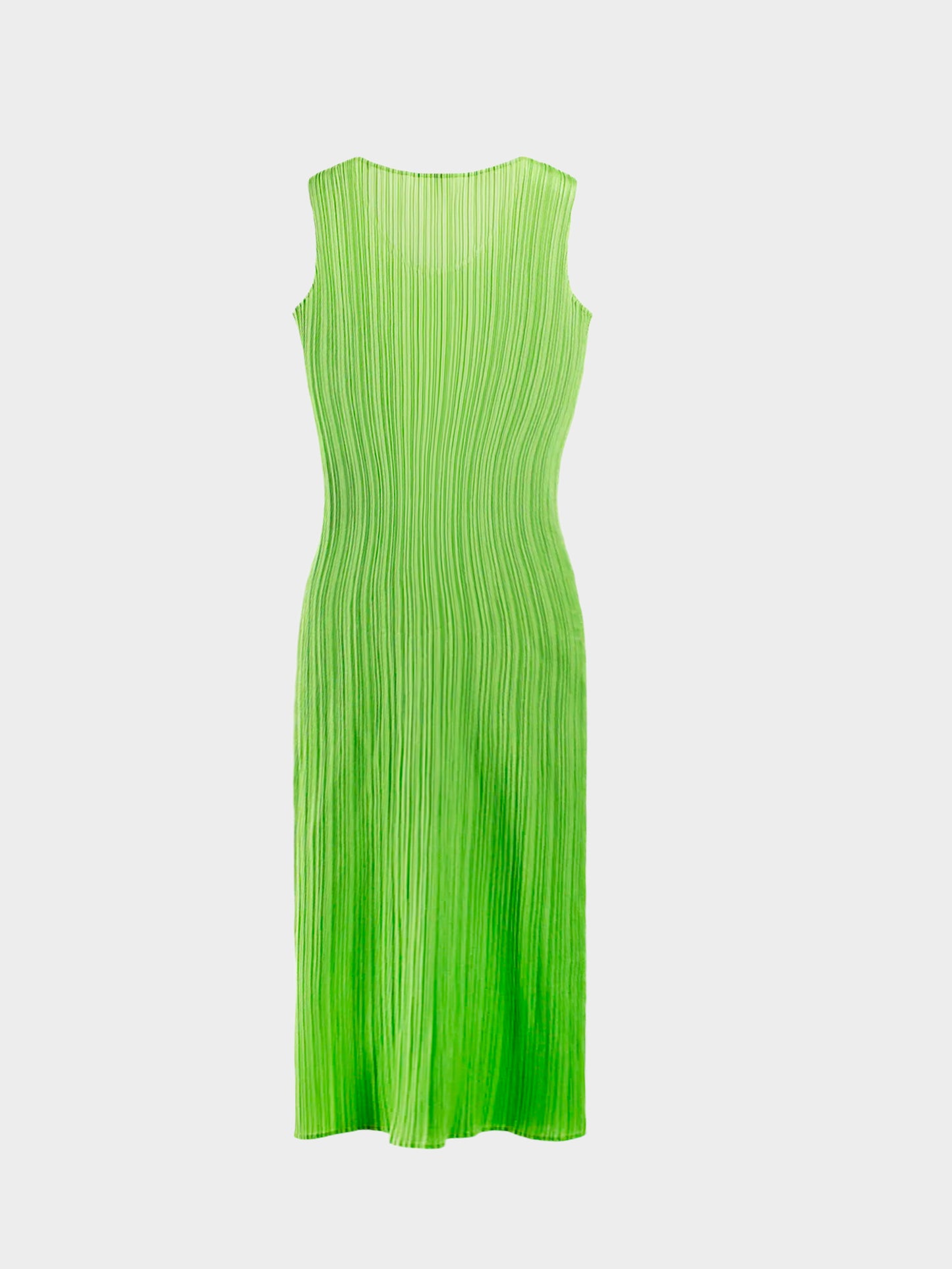 Issey Miyake 2000s Pleats Please Lime Dress