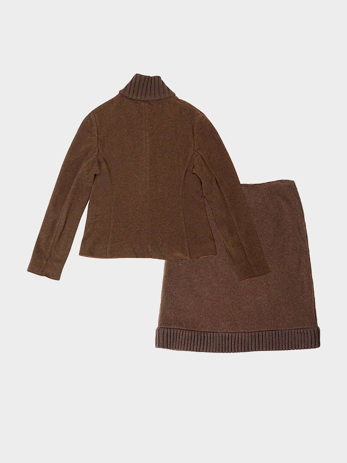 Miu Miu FW 1999 Brown Wool Jacket and Skirt Set