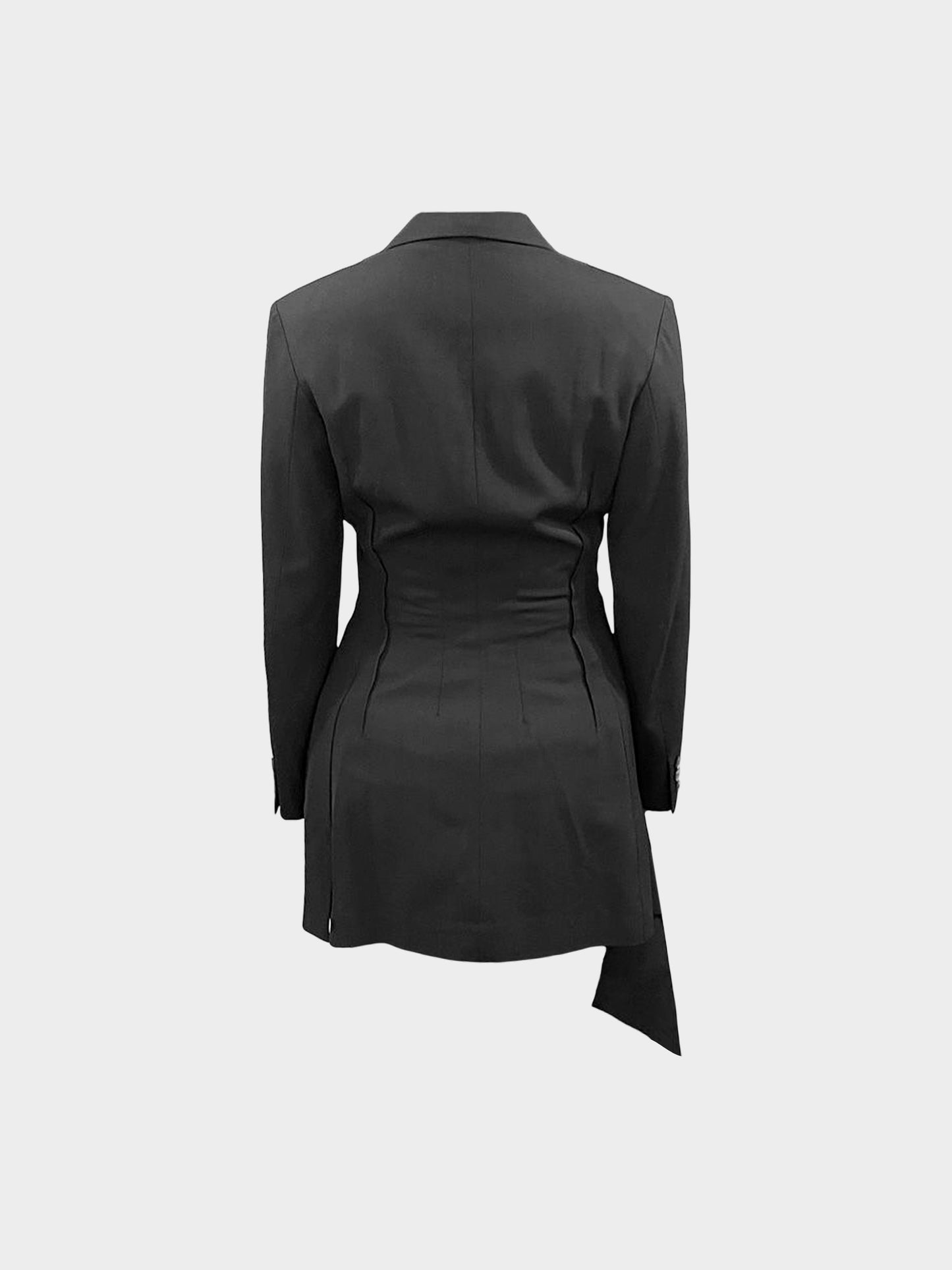 Yohji Yamamoto 2000s Black Wool Asymmetrical Hem Blazer