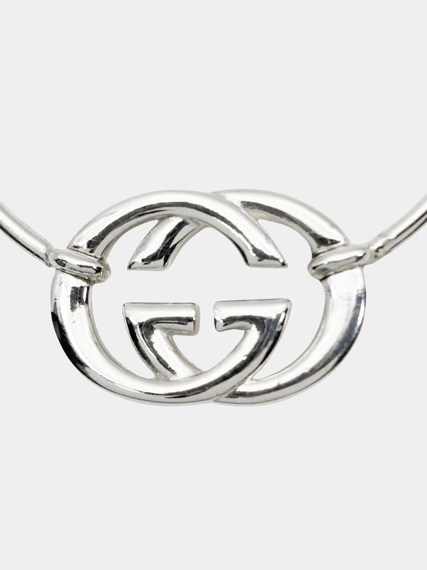 Gucci 2010s 925 Silver Interlocking G Hoop Earrings