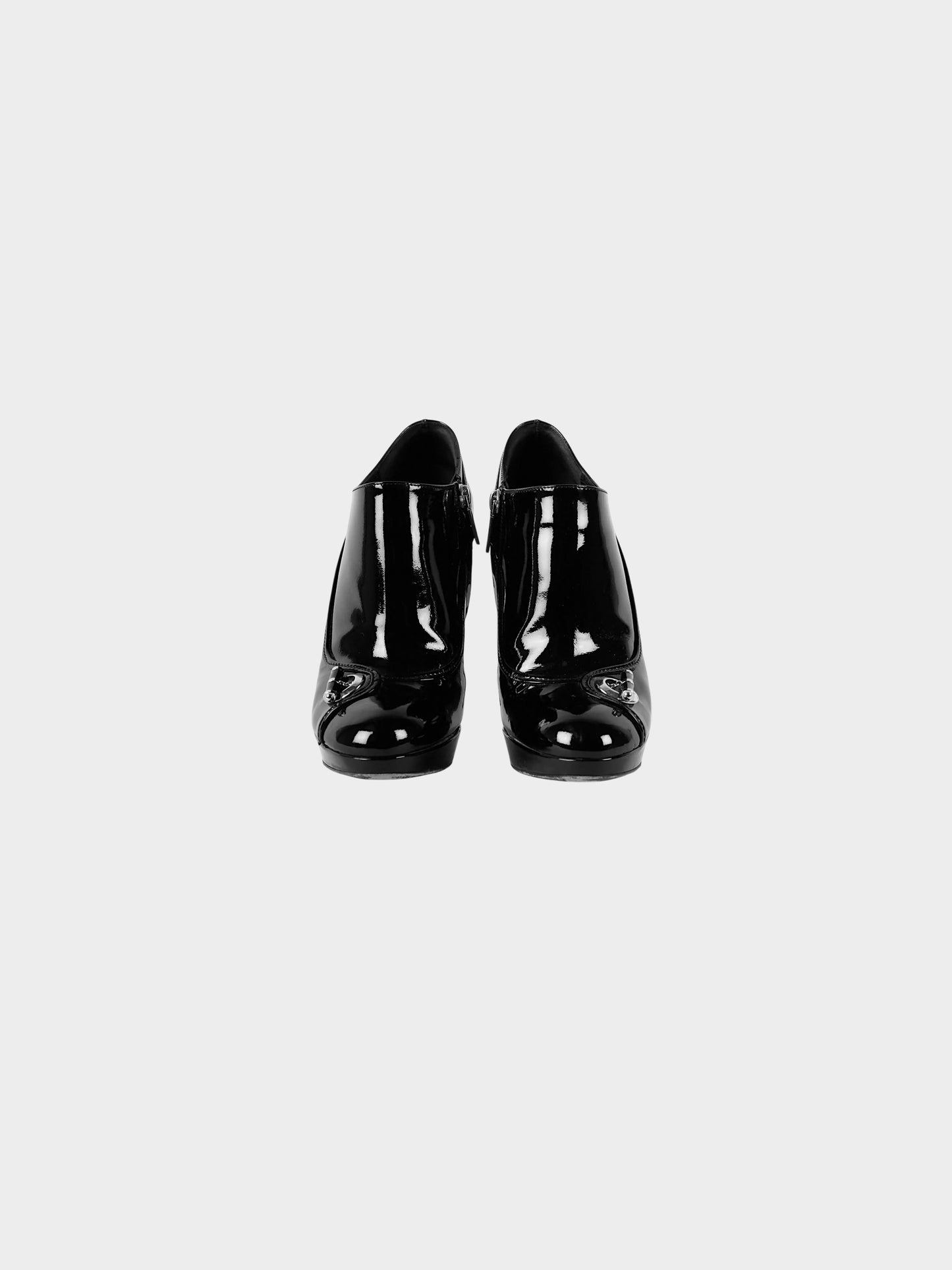 Christian Dior 2008 Black Patent Leather Platform Boots