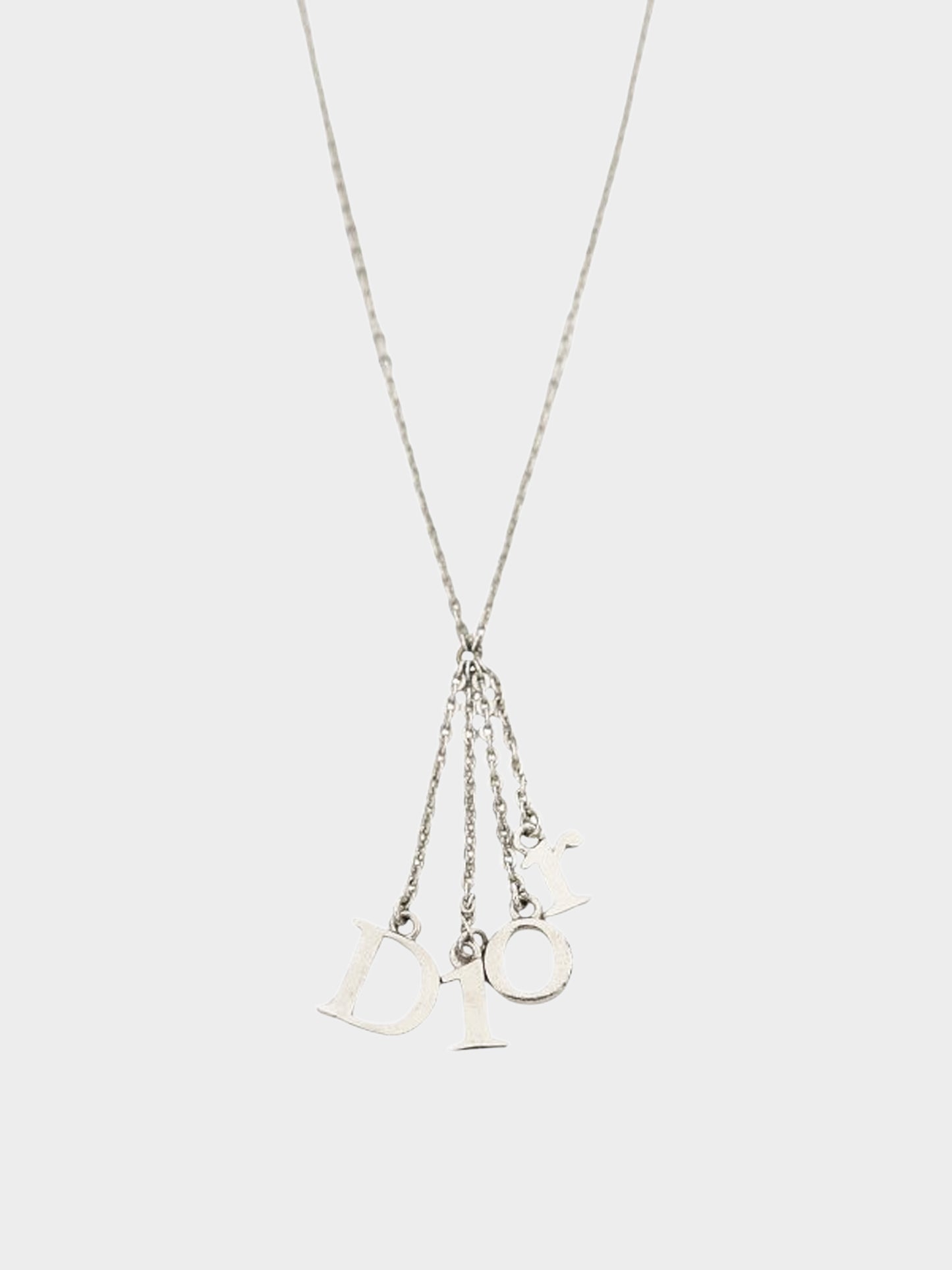 Christian Dior 2010s Silver D.1.O.R. Charms Chain Necklace