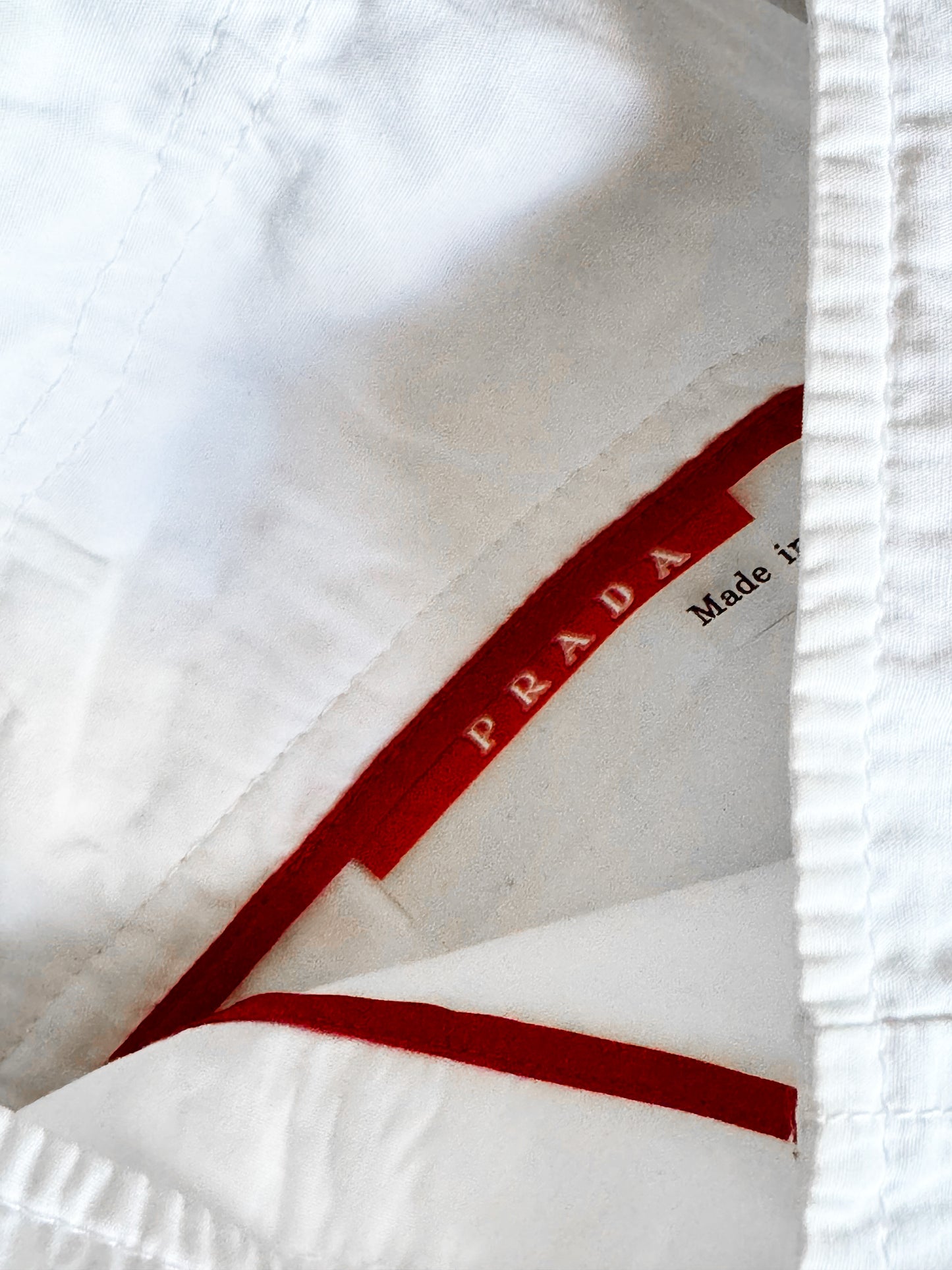 Prada 2000s White Eyelet and Snap Tab Pants