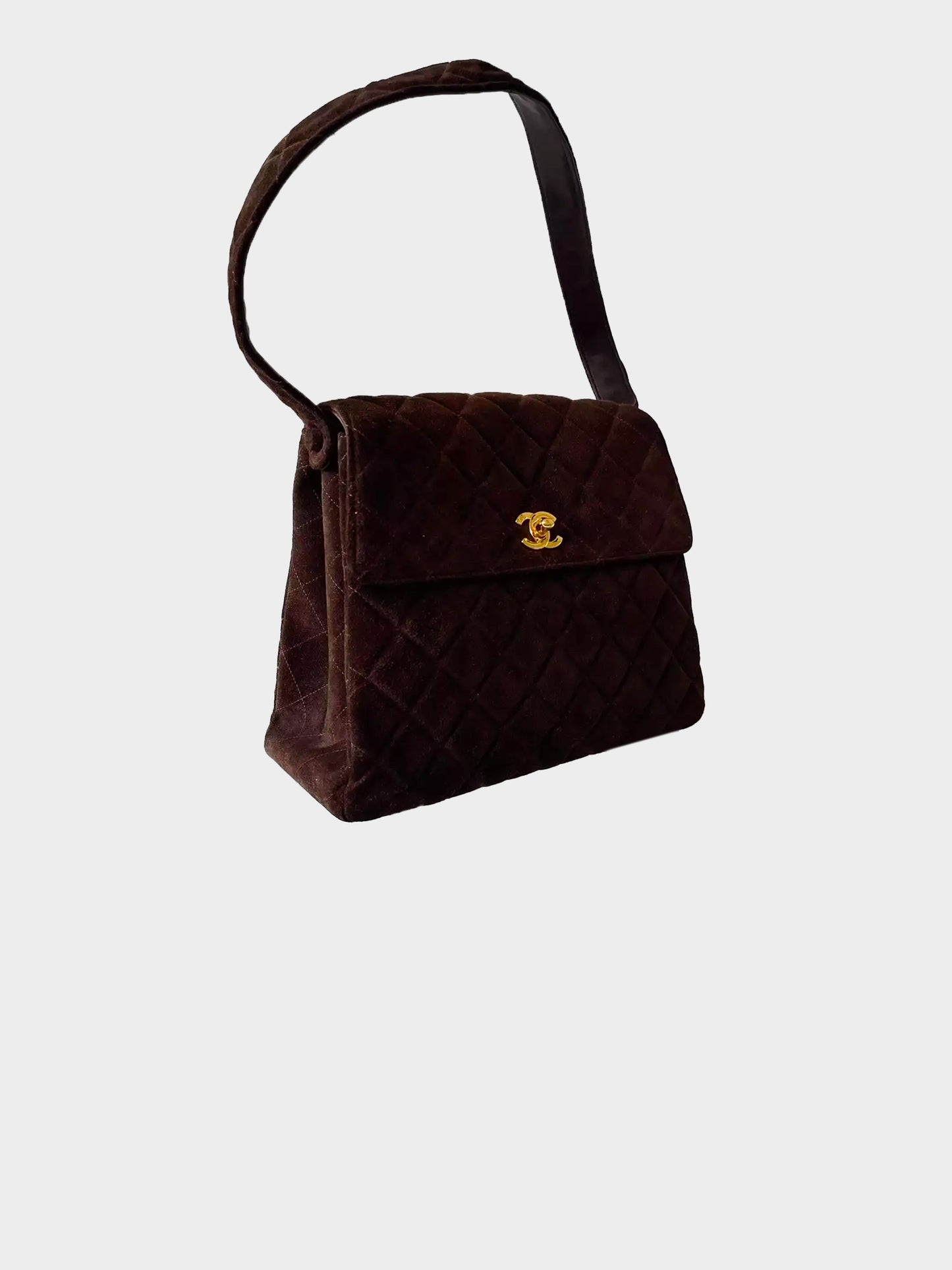 Chanel 1997 Brown Suede Matelasse Jumbo Maxi Flap Bag