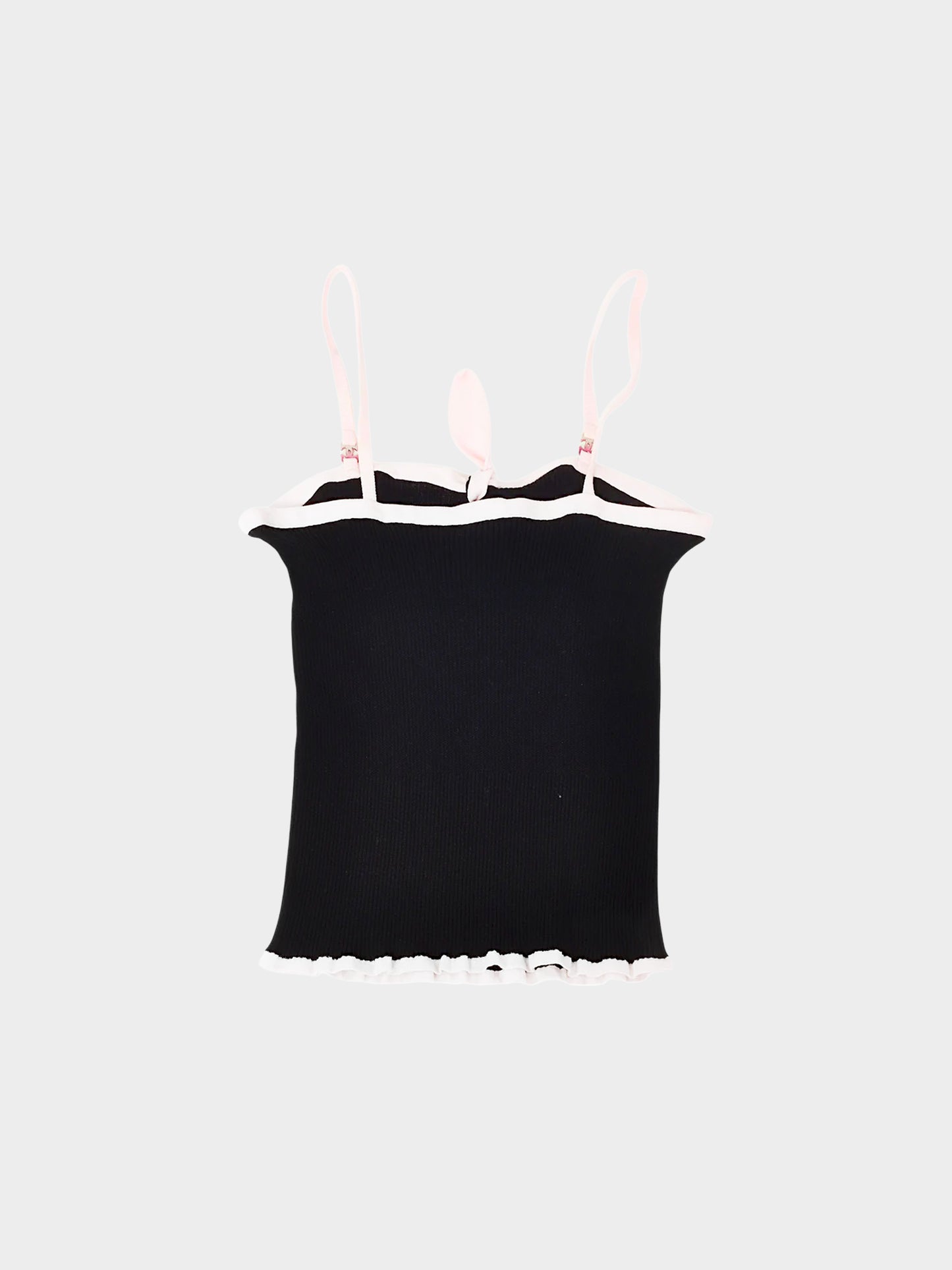 Chanel 2024 Black Ribbed Knot Tank Top