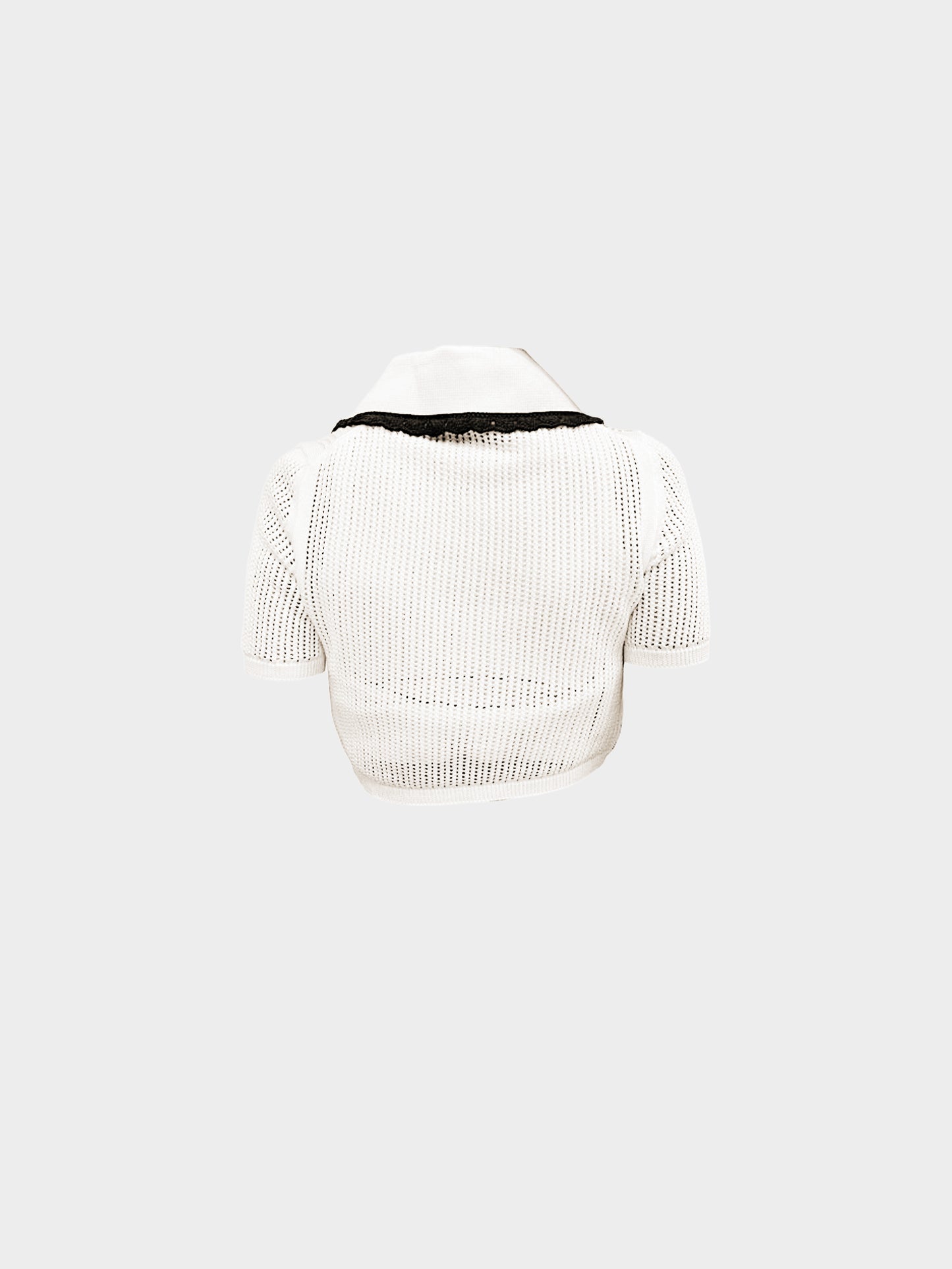 Miu Miu 2020s White Cotton Knit Logo Polo