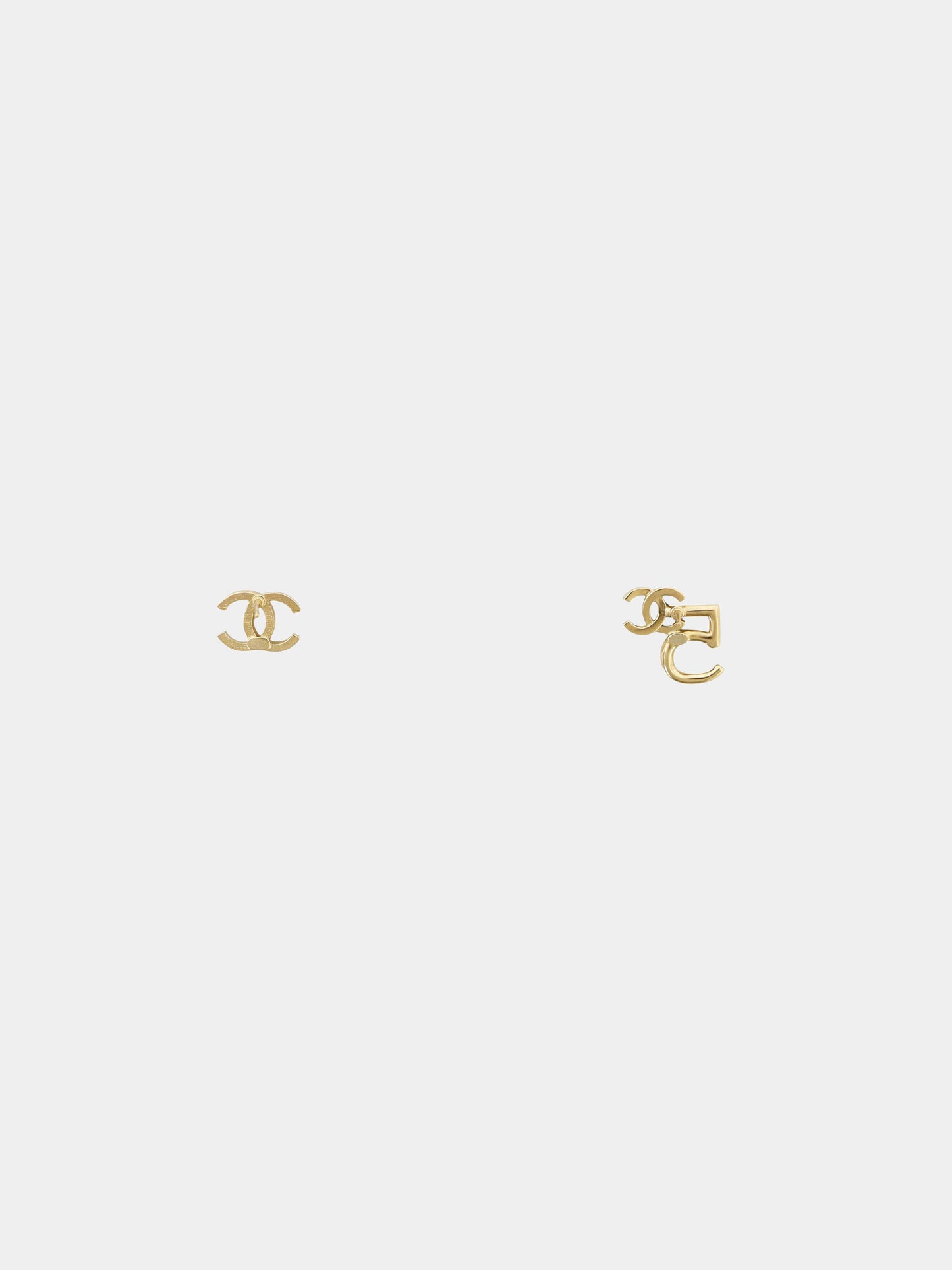 Chanel 2021 Gold Rhinestone Embellished No.5 and CC Earrings