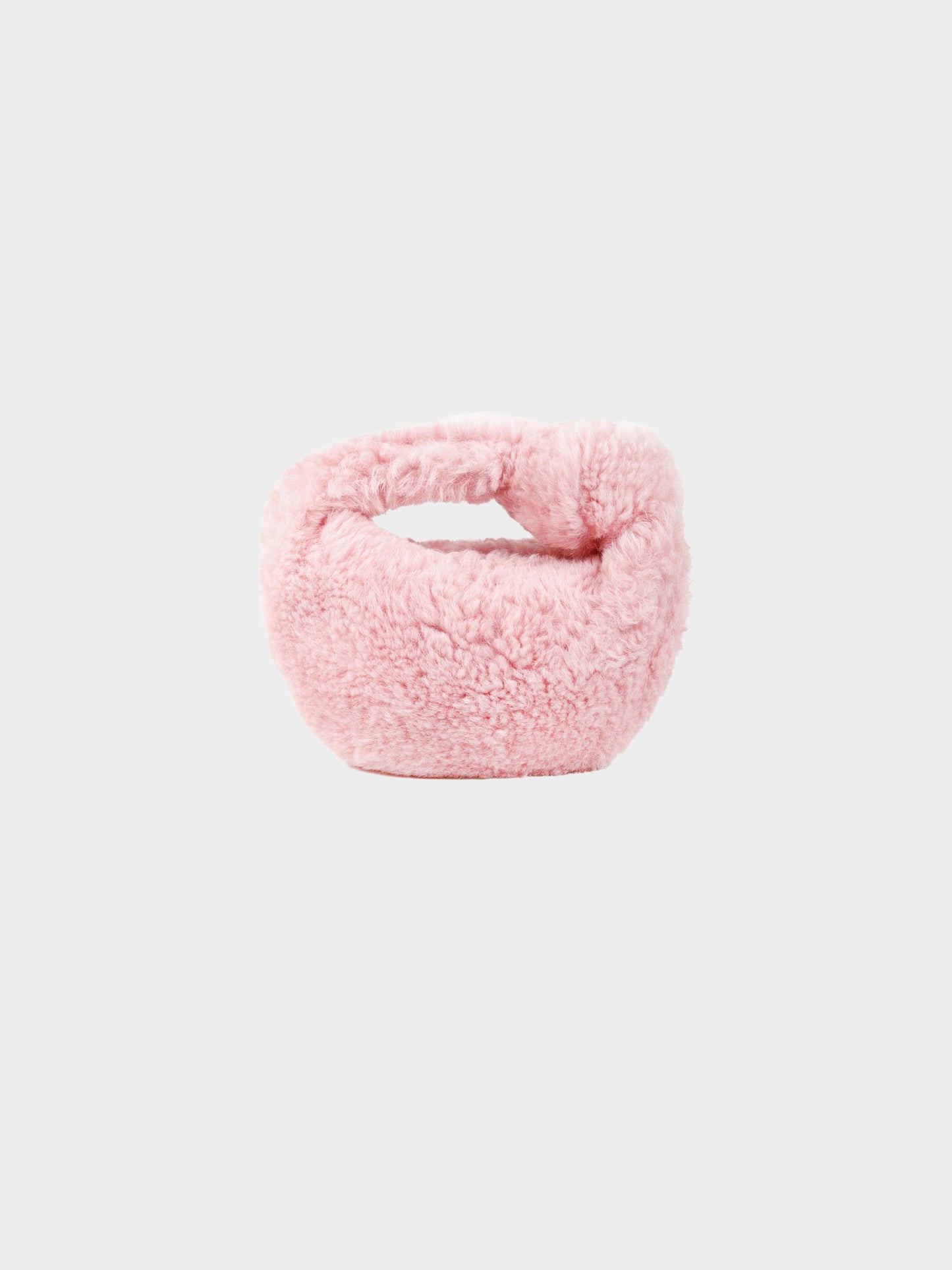 Bottega Veneta 2022 Light Pink Shearling Mini Jodie Bag