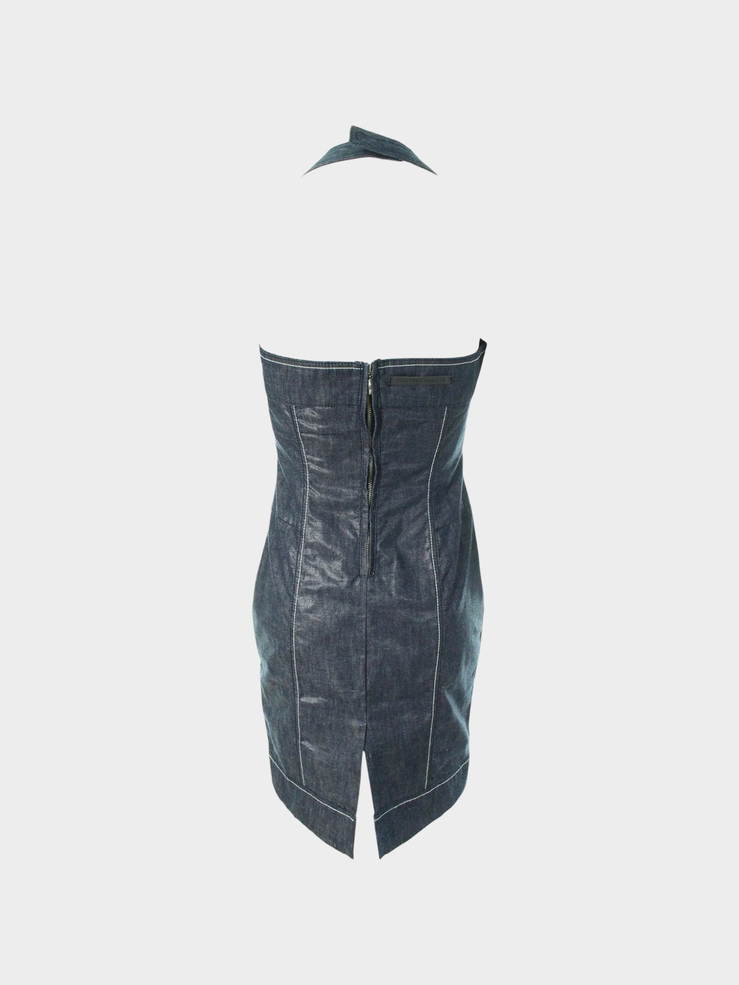 Jean Paul Gaultier 2000s Denim Sweetheart Neckline Dress