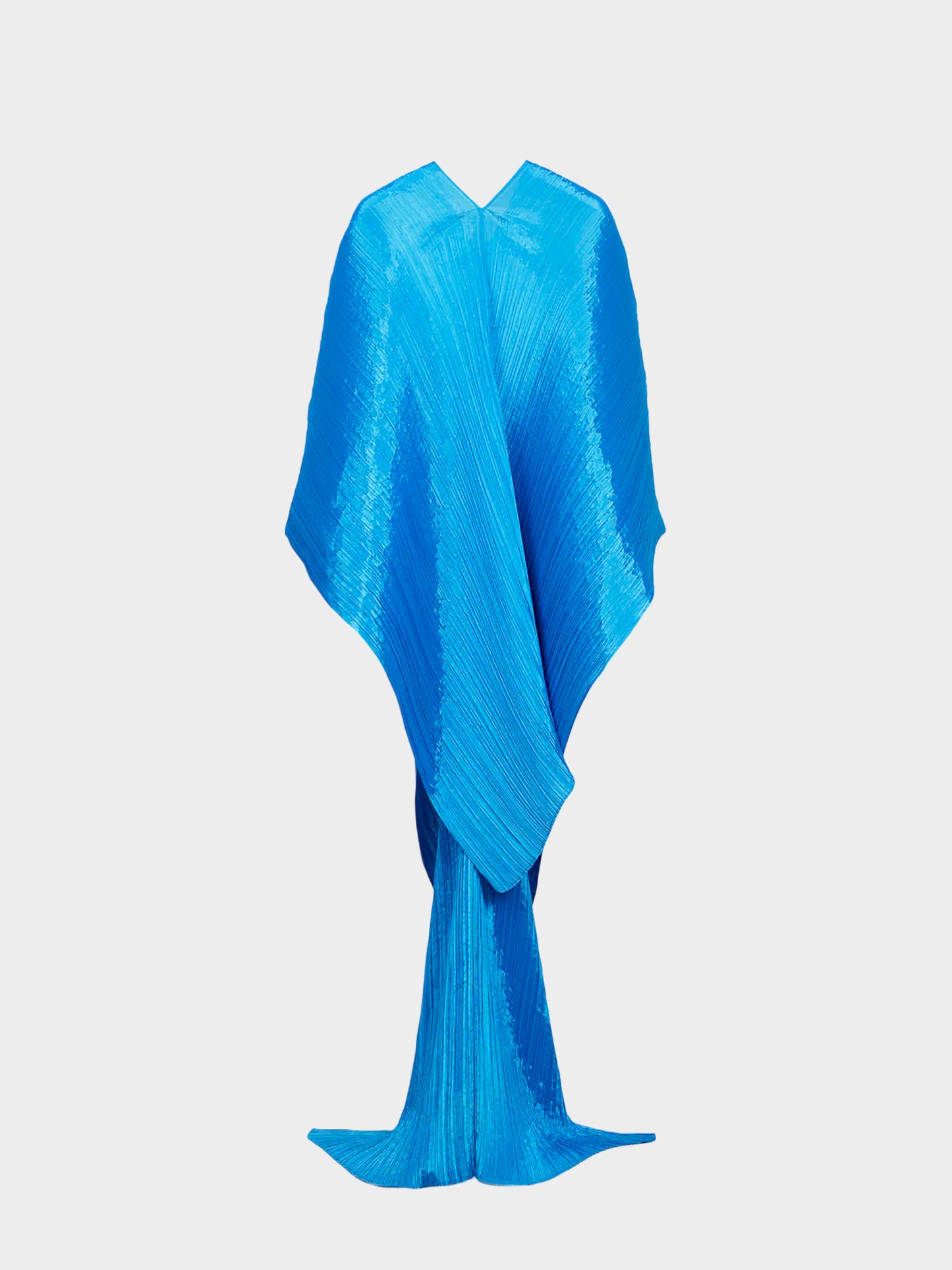 Issey Miyake Pleats Please 2000s Blue Madame-T Cape Shawl