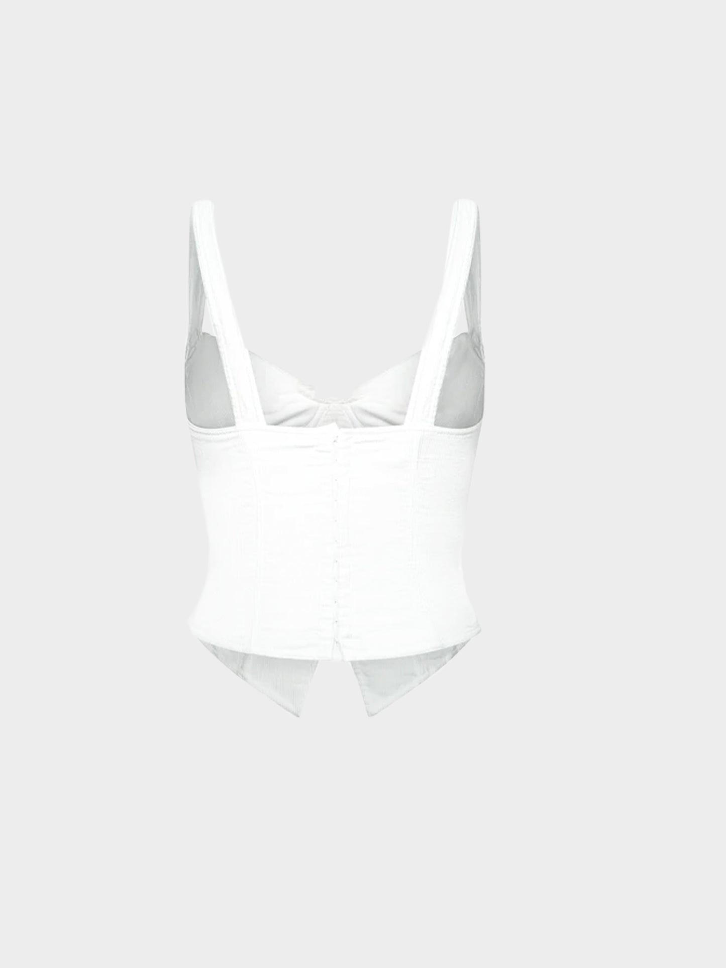 Chantal Thomass 1990s White Ribbed Corset Bustier