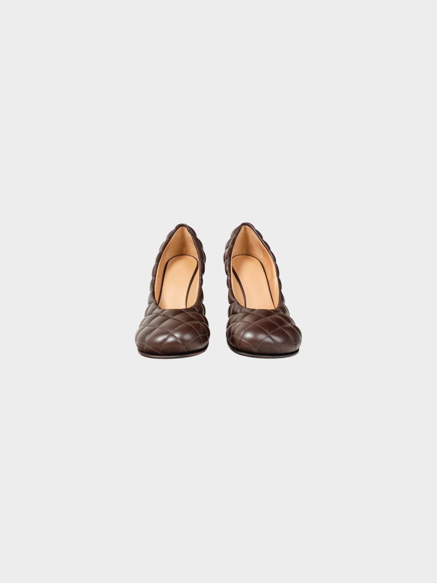Bottega Veneta FW 2019-2020 Brown Quilted Nappa Leather Heels