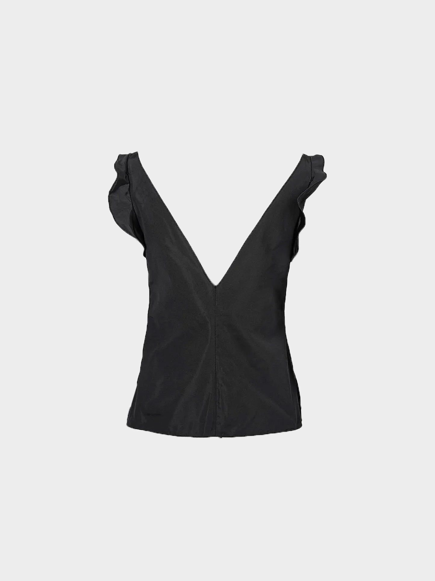 Miu Miu FW 1998 Black Ruffle Trim Top